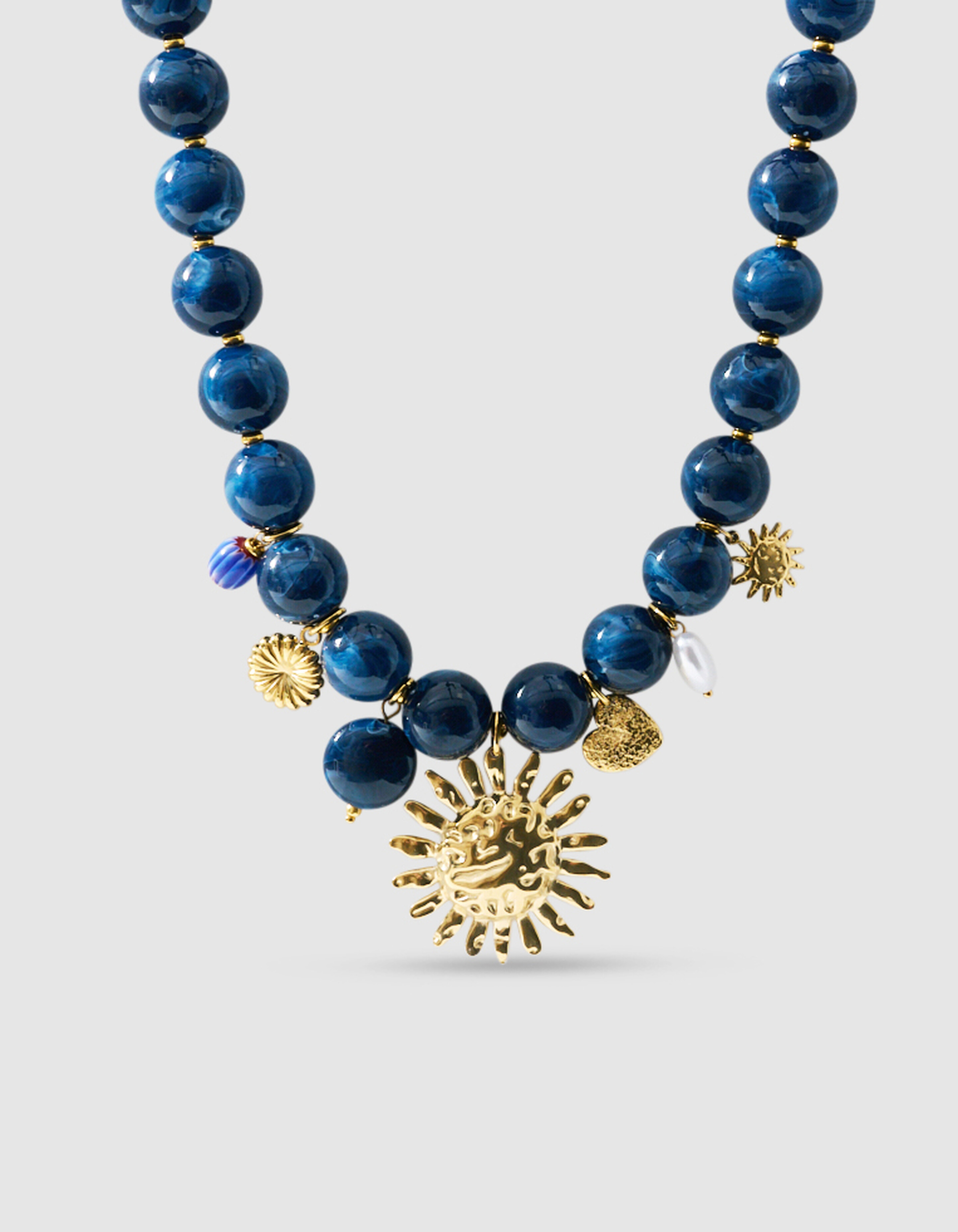 Beaded Charm Ketting Donkerblauw SHOEBY ACCESSOIRES