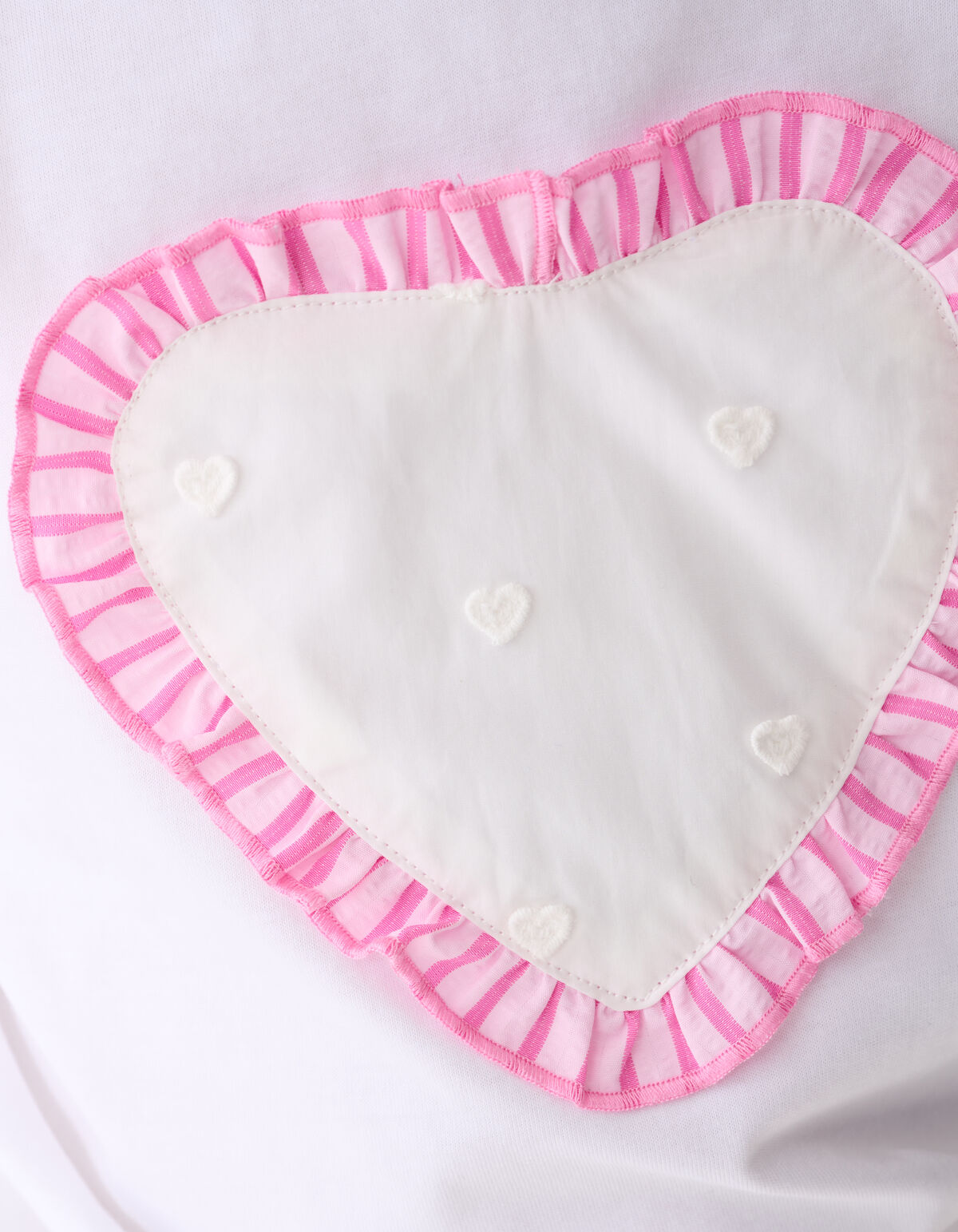 Ruffle Heart T-shirt Wit SHOEBY GIRLS