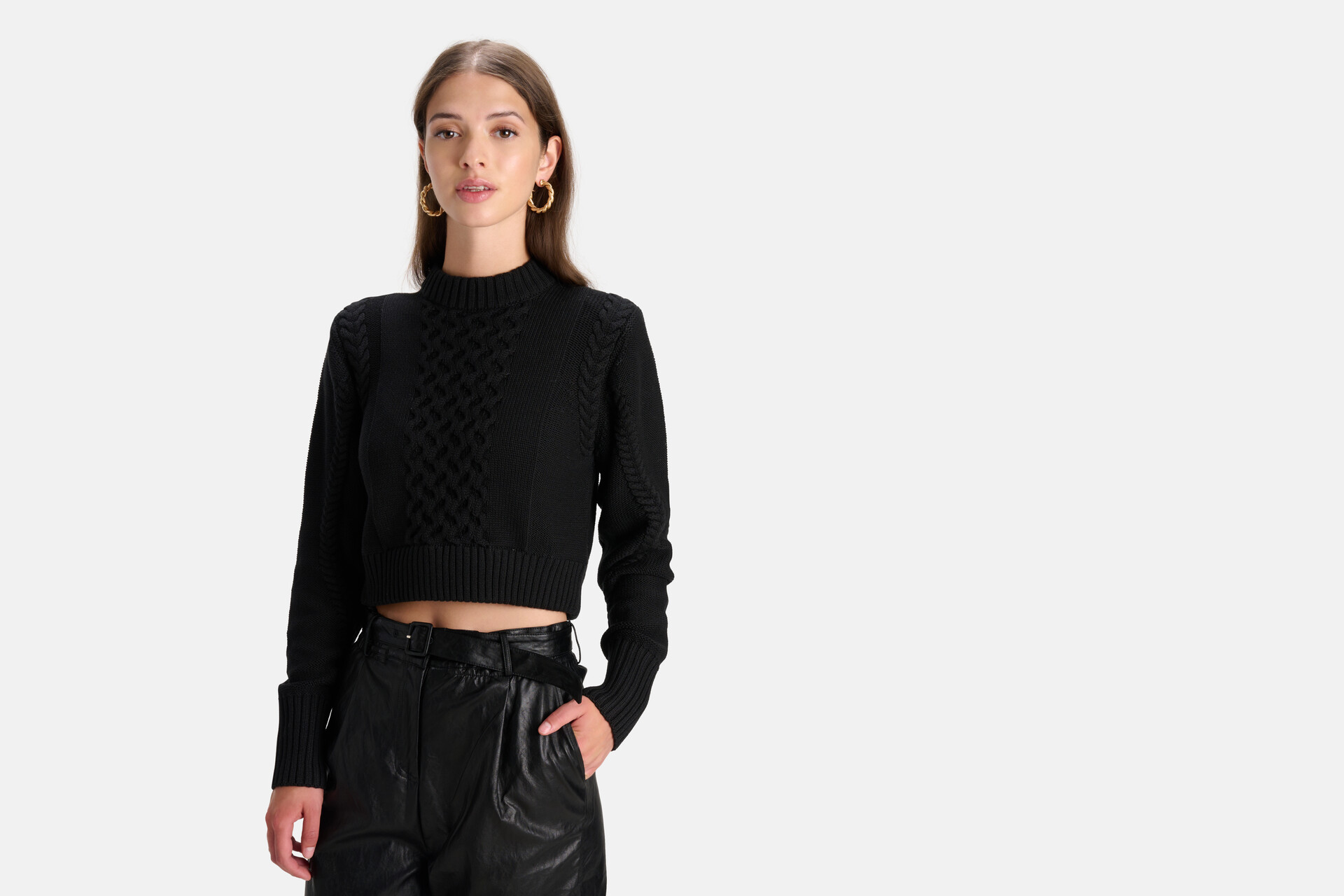 Cropped Cable Knit SHOEBY WOMEN