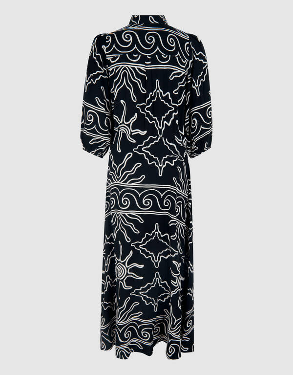 Printed Maxi Jurk Zwart SHOEBY WOMEN