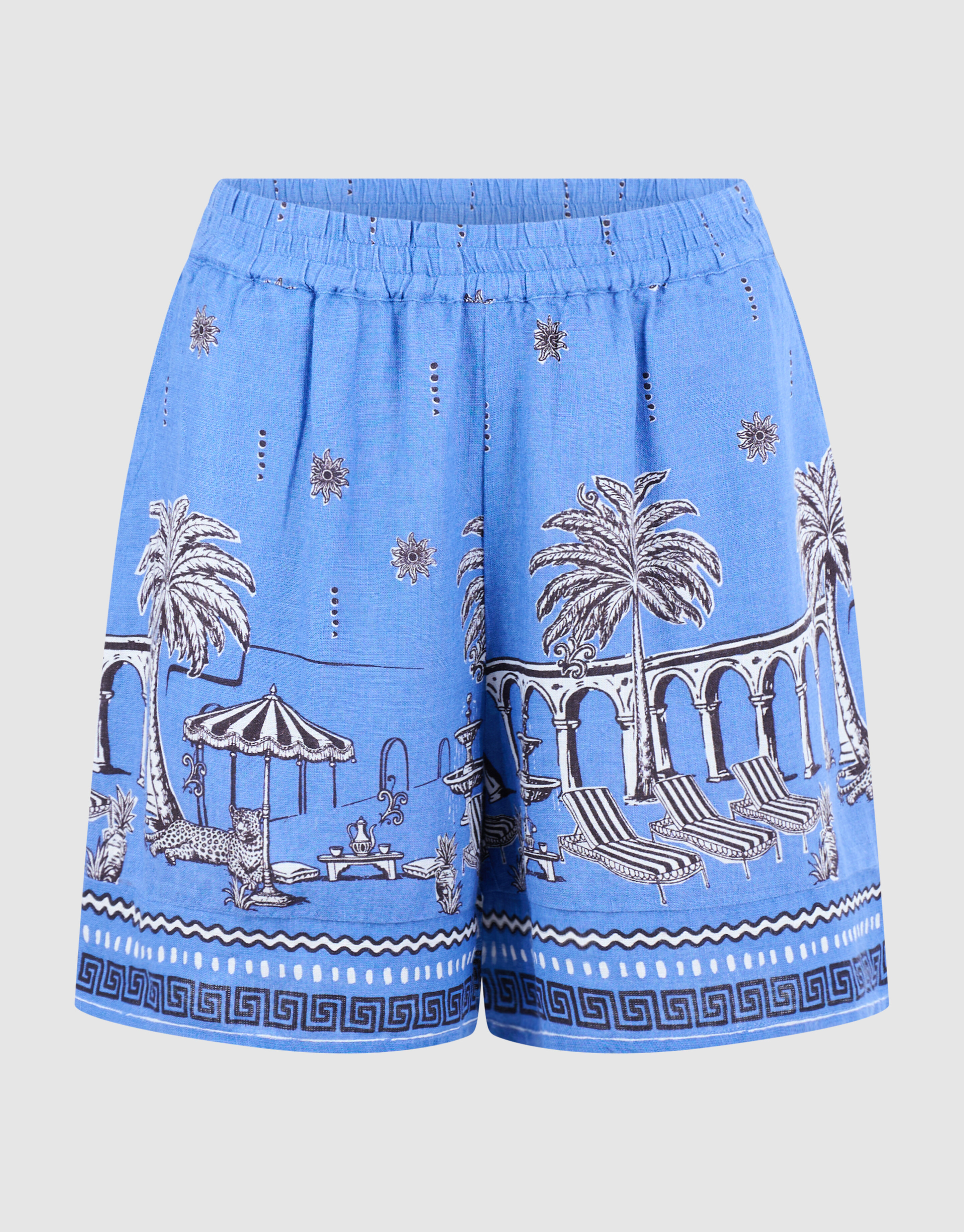 Palm Print Short Blauw SHOEBY WOMEN