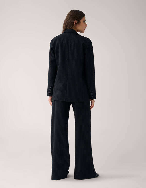 Lurex Pinstripe Blazer Zwart By Mieke SHOEBY WOMEN