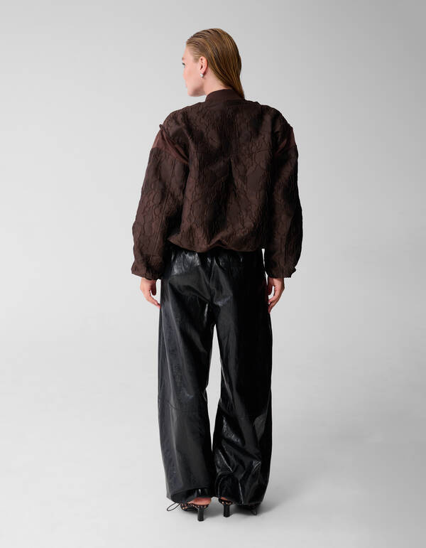 Flower Jacquard Bomber Donkerbruin SHOEBY WOMEN