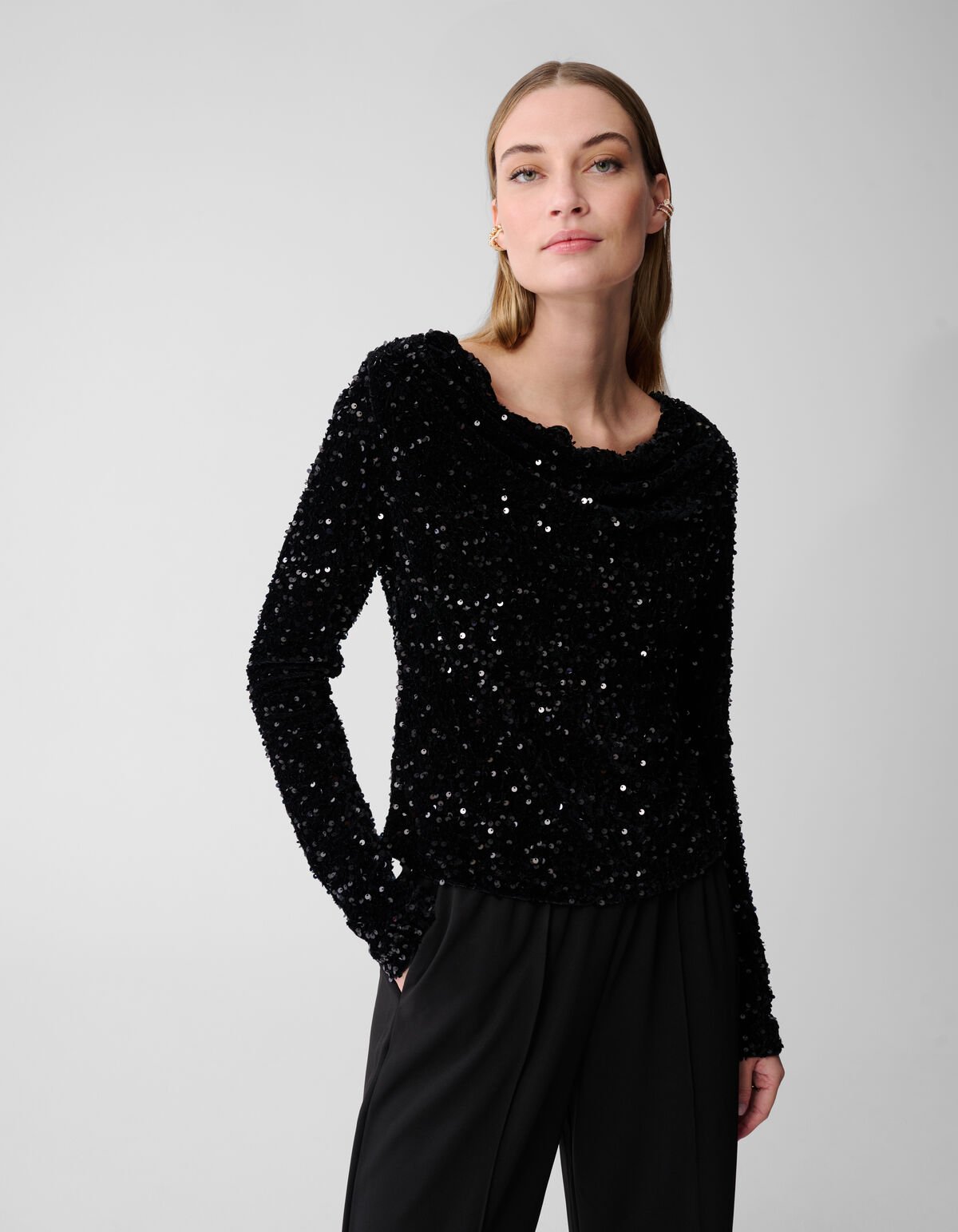 Sequin Waterval Top Zwart SHOEBY WOMEN
