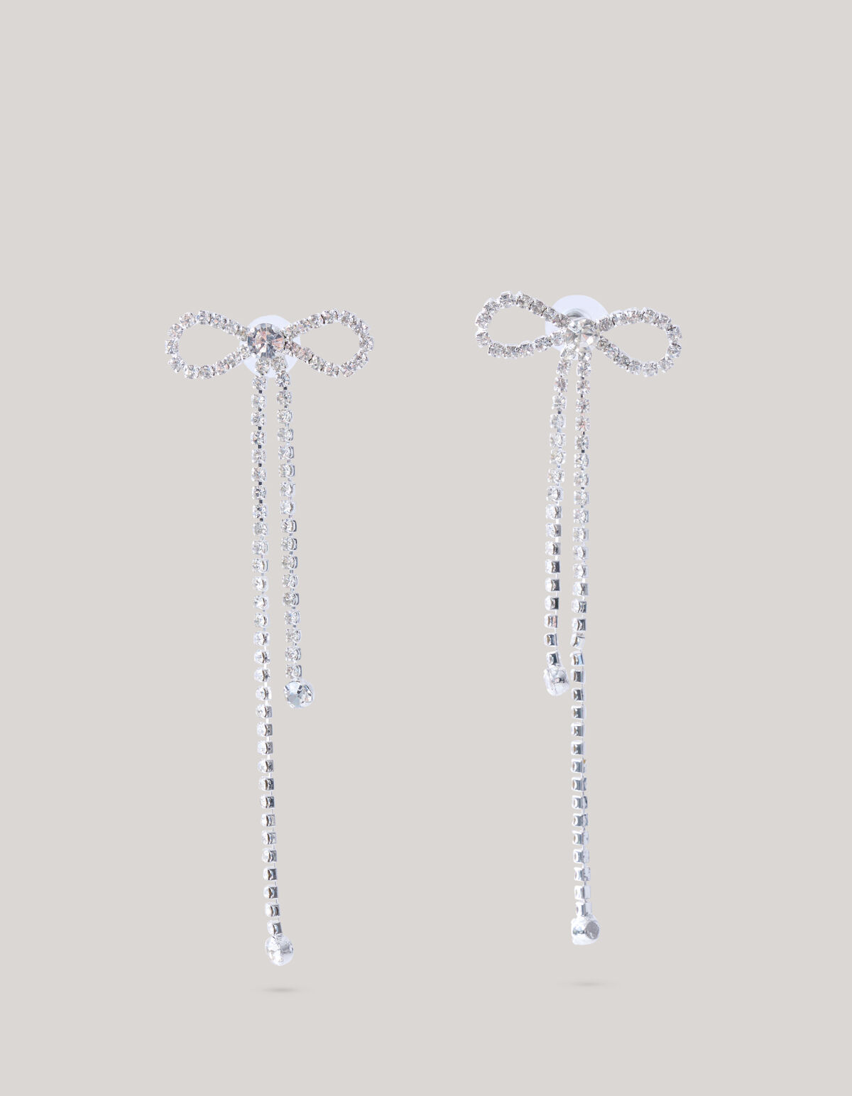 Strass Strik Oorbellen Zilver SHOEBY ACCESSOIRES
