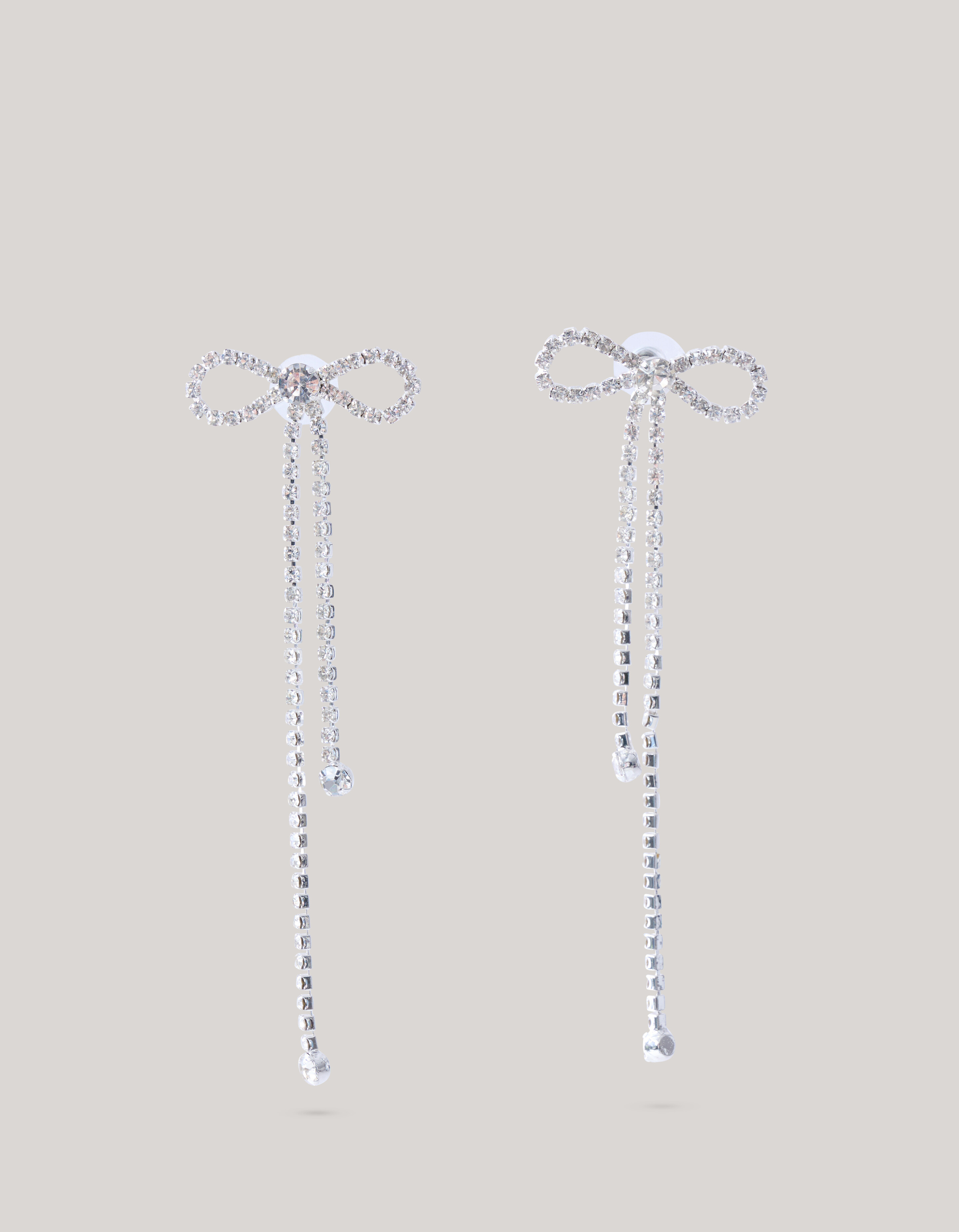 Strass Strik Oorbellen Zilver SHOEBY ACCESSOIRES