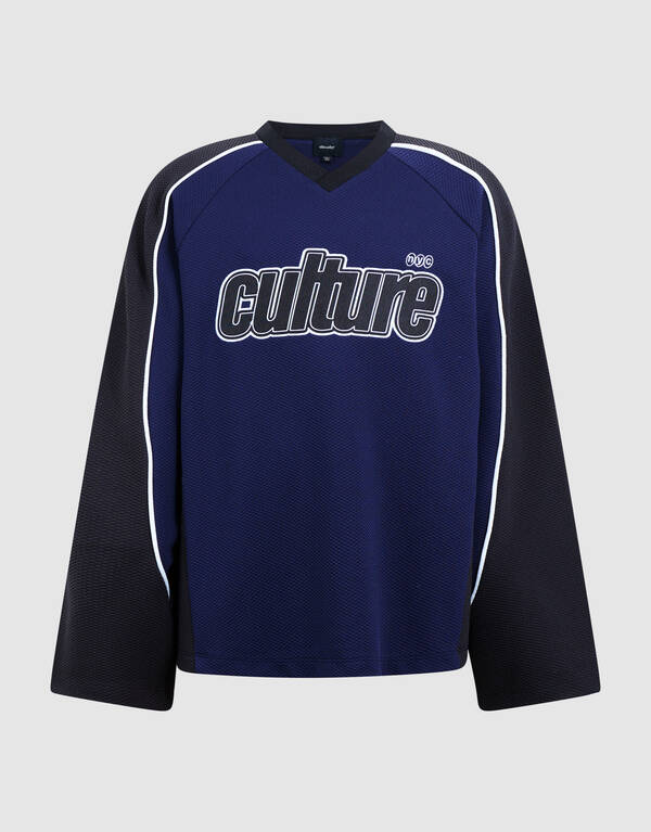Oversized Sporty Longsleeve T-shirt Donkerblauw SHOEBY BOYS