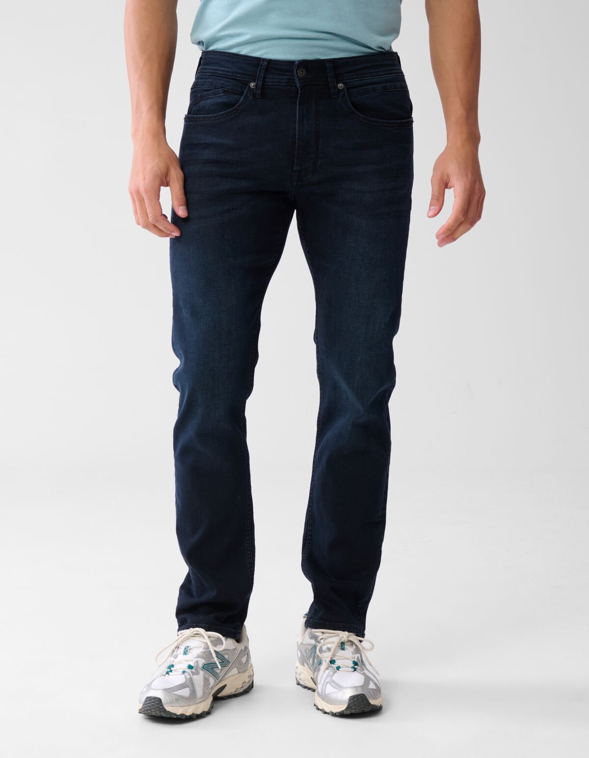 Straight Fit Jeans Blauw/Zwart L32 Refill