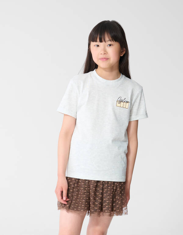 Offline Mood Artwork T-shirt Lichtgrijs SHOEBY GIRLS