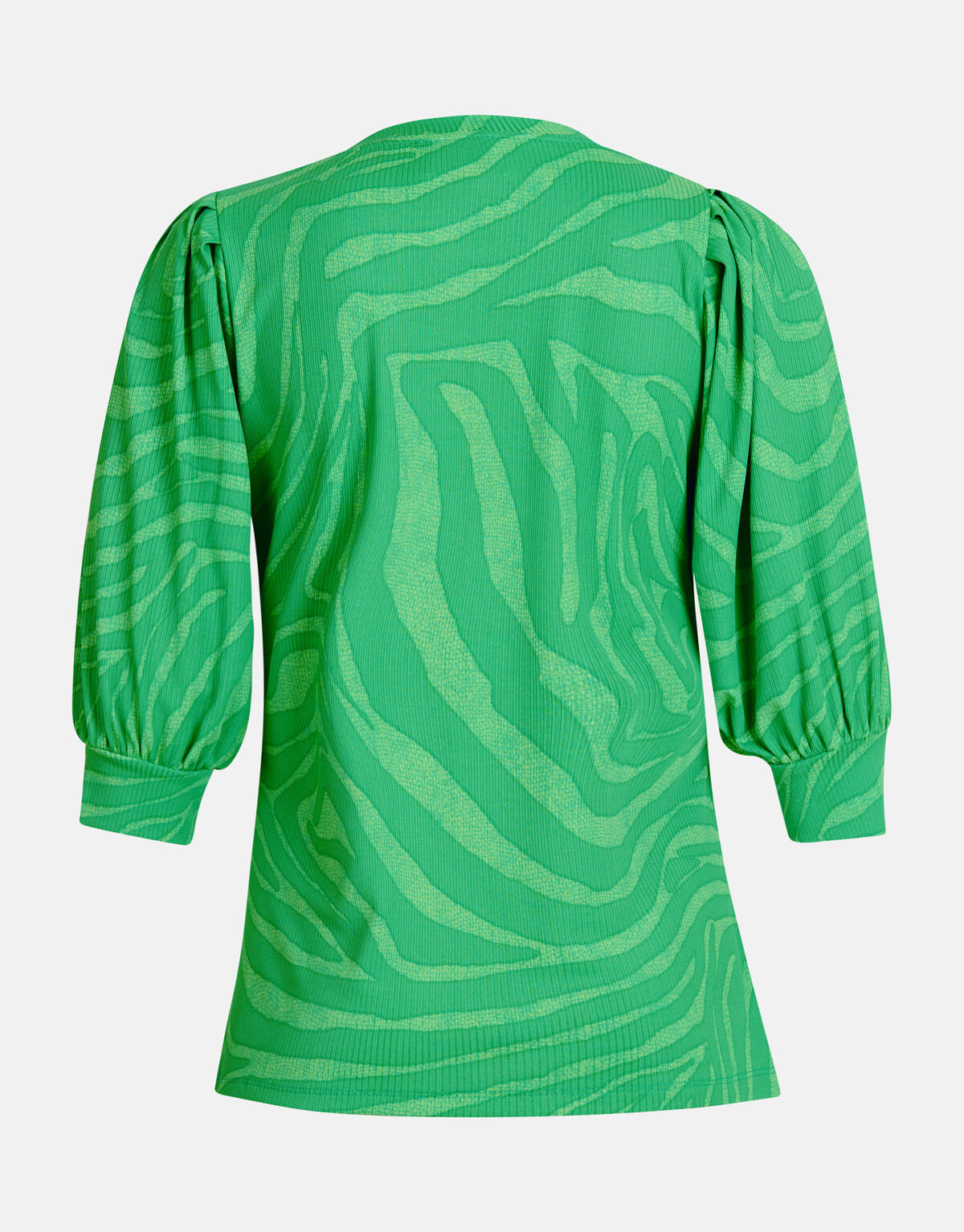 Zebra Print Rib Top Groen SHOEBY WOMEN