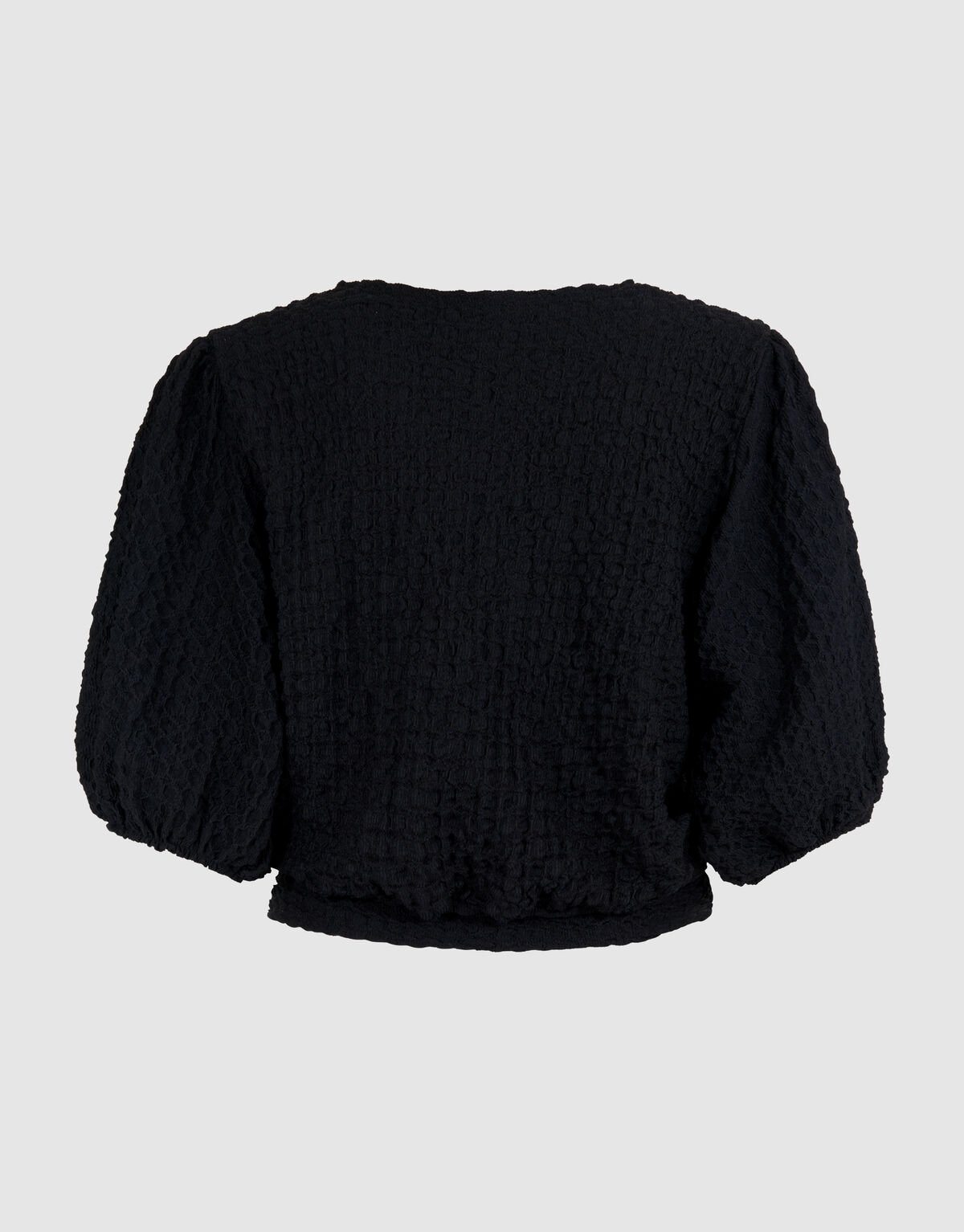 Crinkle Getailleerde Top Zwart SHOEBY WOMEN