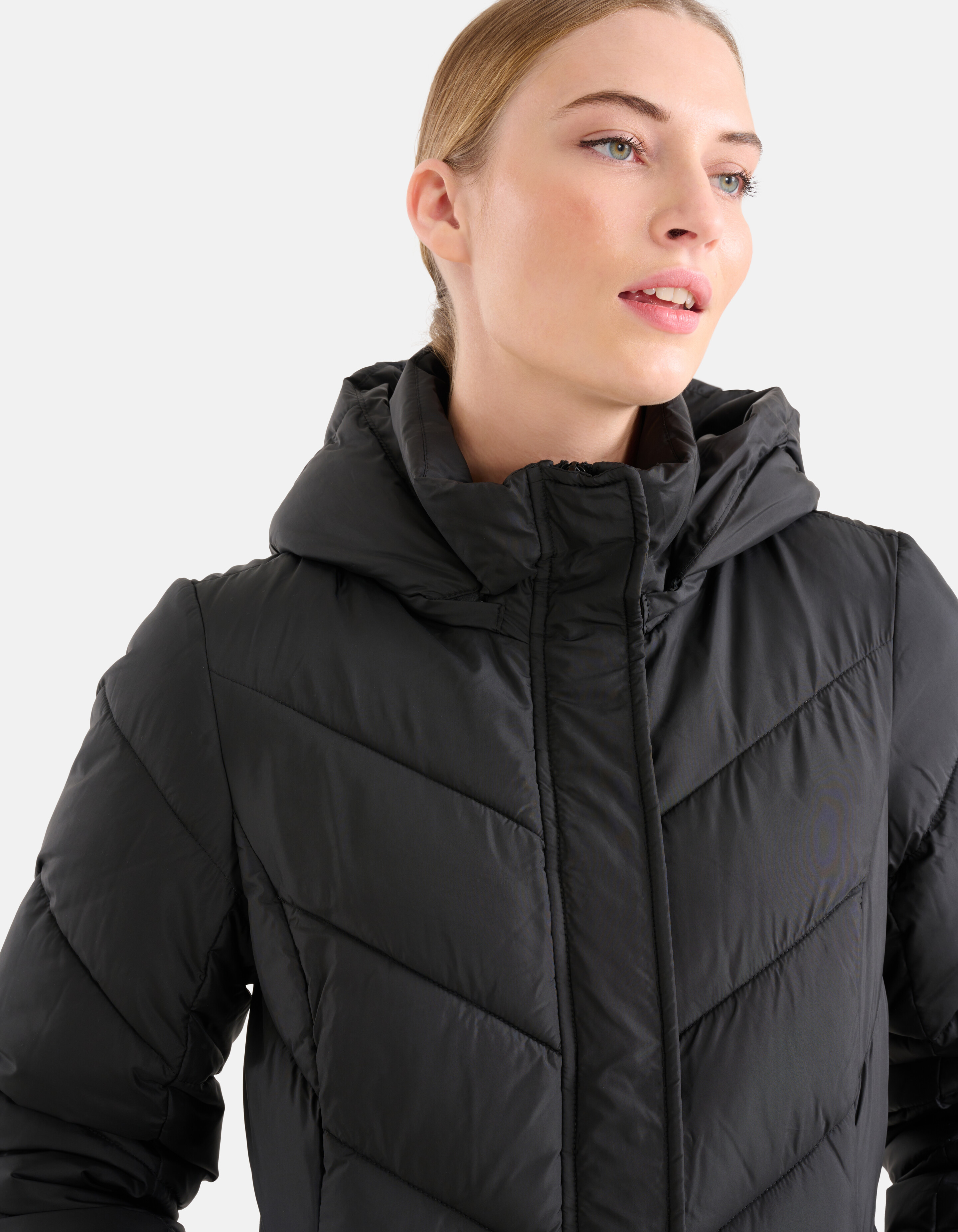 Diagonale Puffer Jas Zwart SHOEBY WOMEN