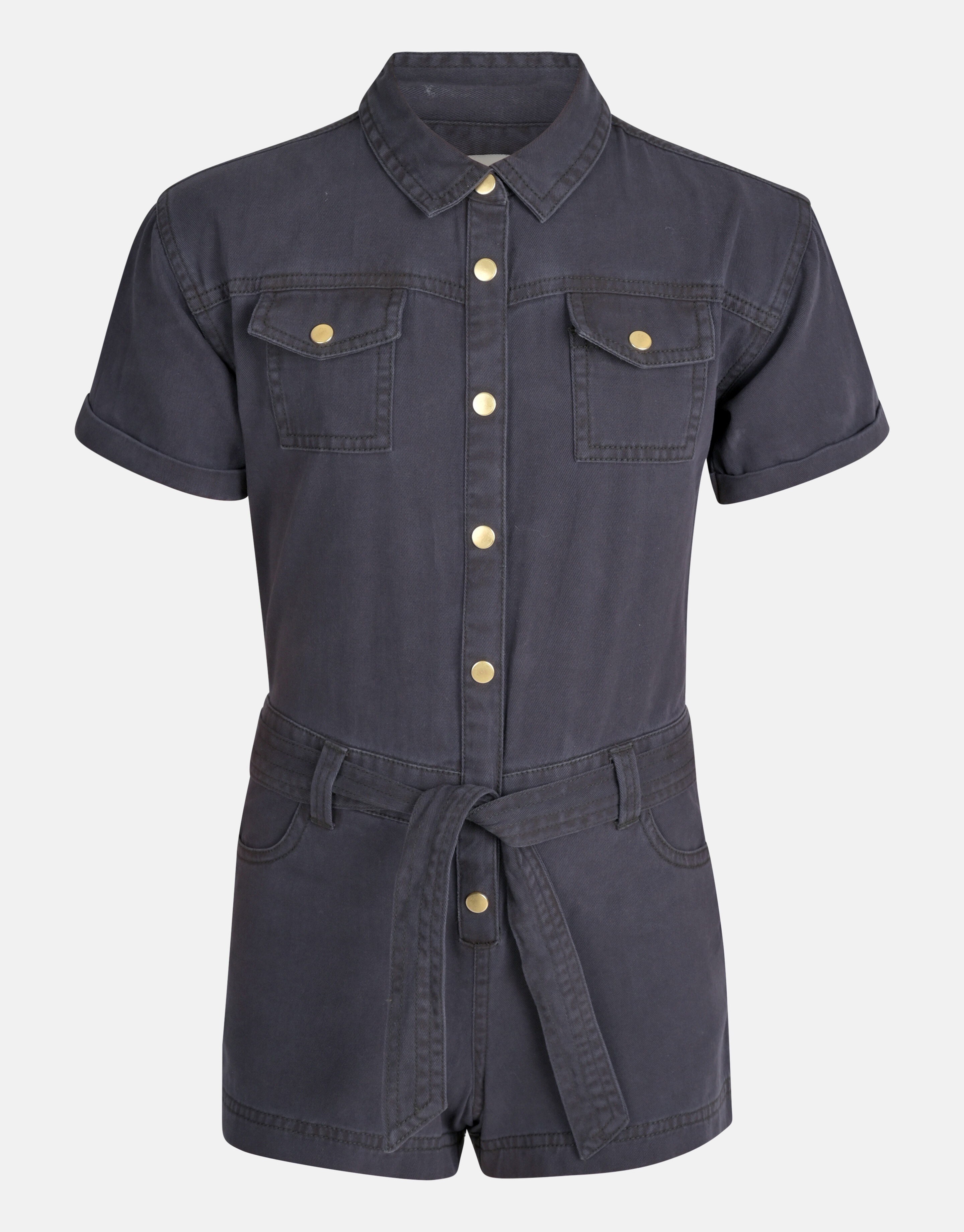 Twill Jumpsuit Donkergrijs SHOEBY GIRLS