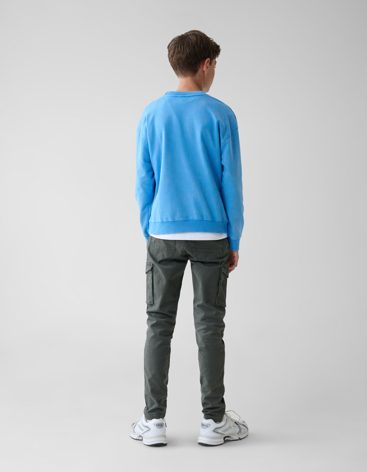 Washed Artwork Sweater Blauw SHOEBY BOYS
