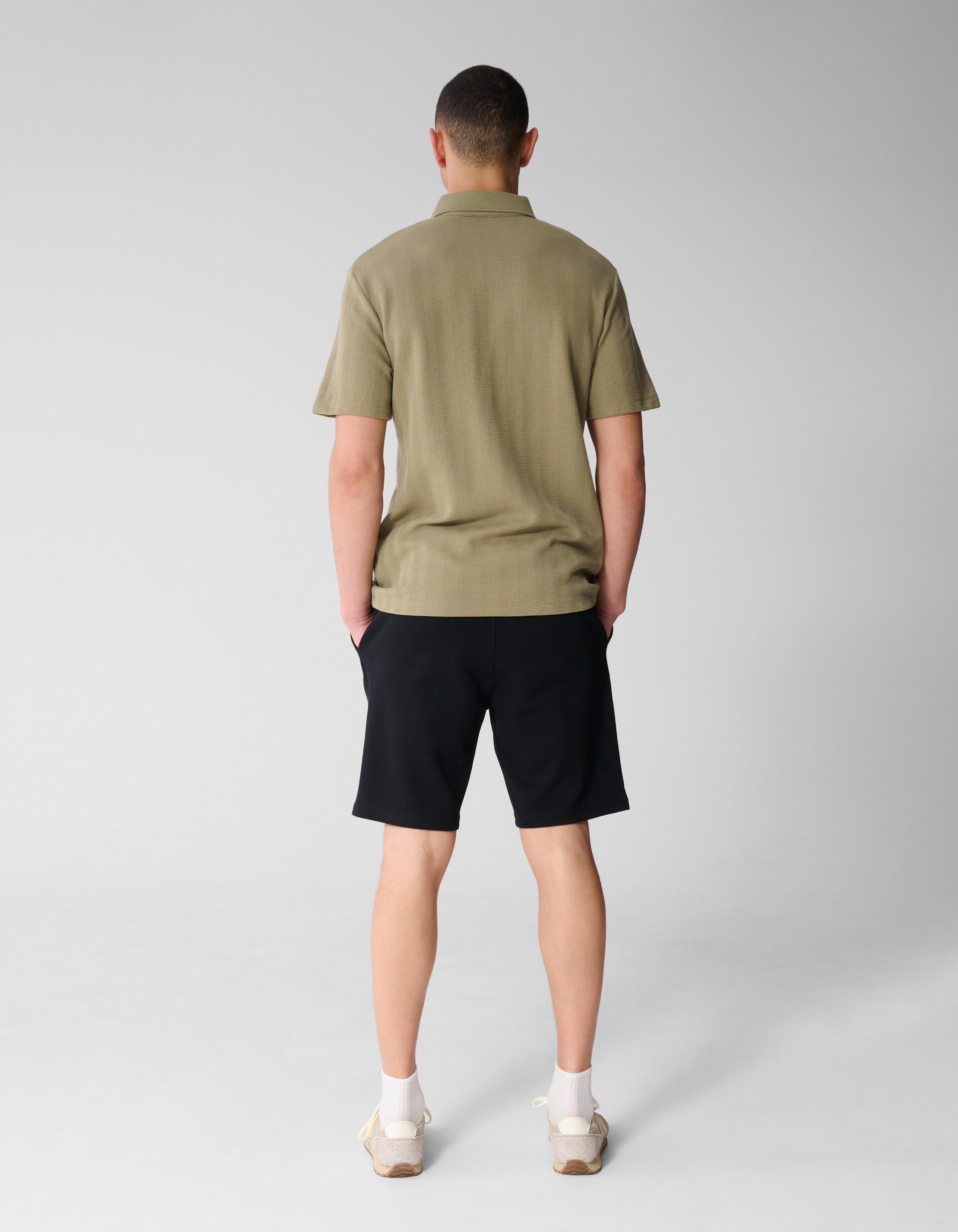 Waffle Stripe Polo Khaki SHOEBY MEN