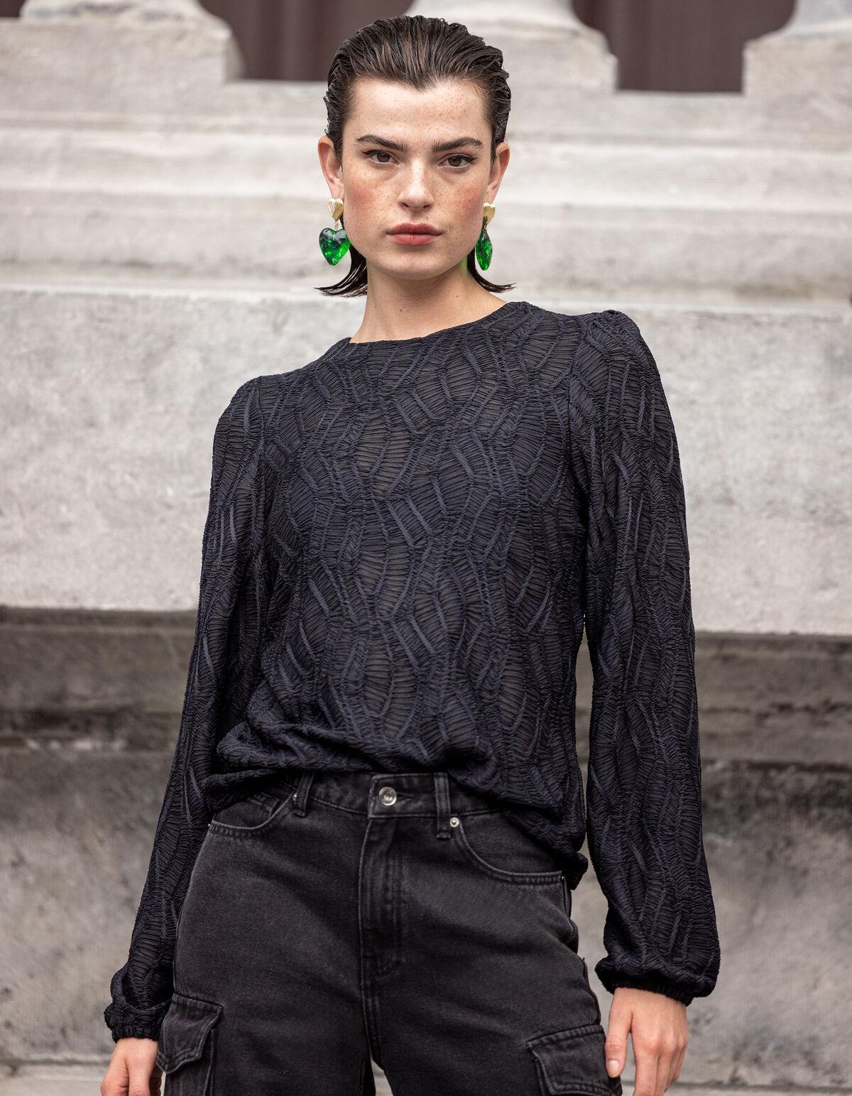 Structuur Top Zwart SHOEBY WOMEN