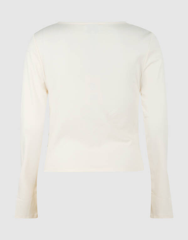 Drape Longsleeve Top Gebroken Wit SHOEBY WOMEN