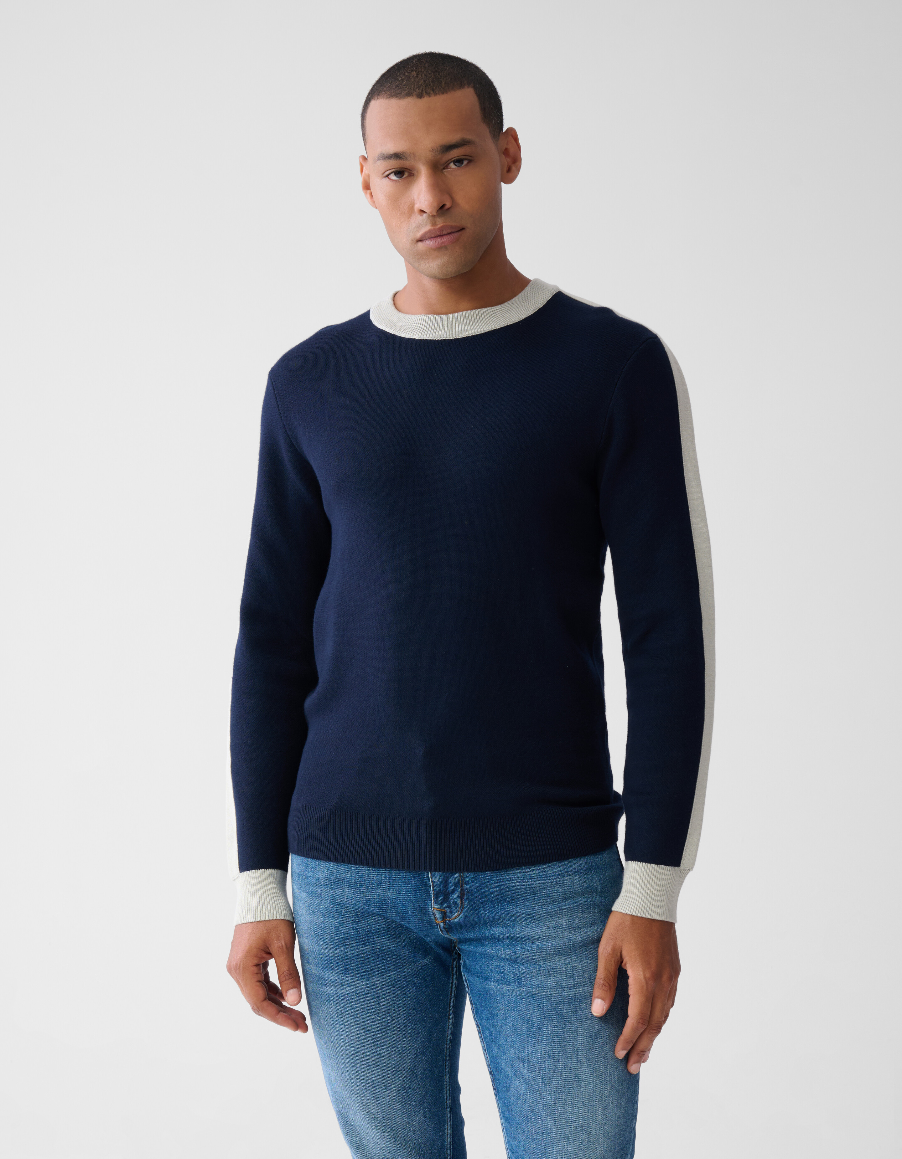 Contrast Trui Donkerblauw SHOEBY MEN