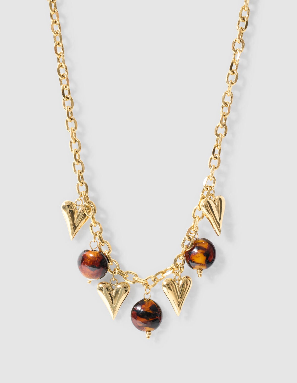 Heart Oval Bedel Ketting Goud SHOEBY ACCESSOIRES