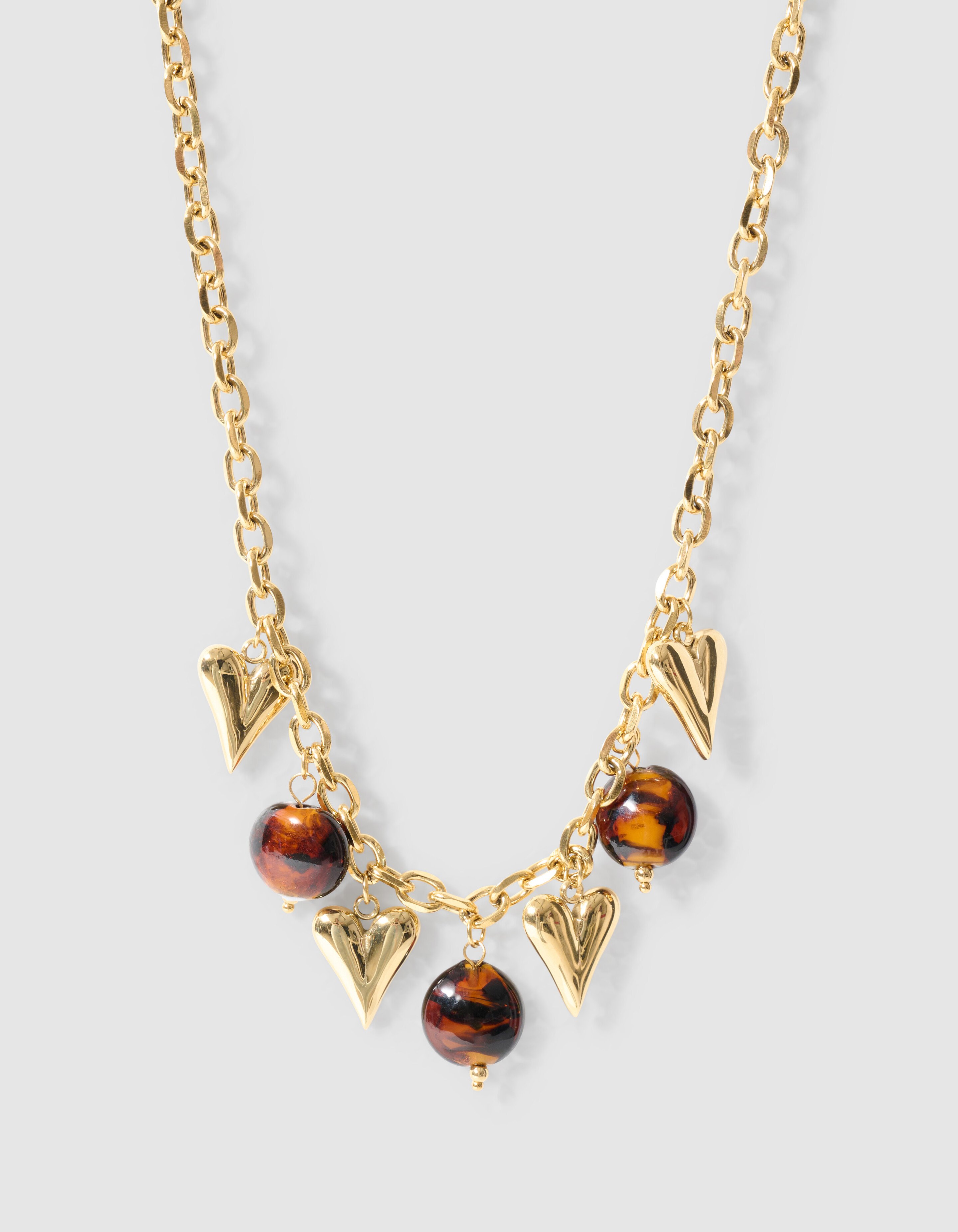 Heart Oval Bedel Ketting Goud SHOEBY ACCESSOIRES