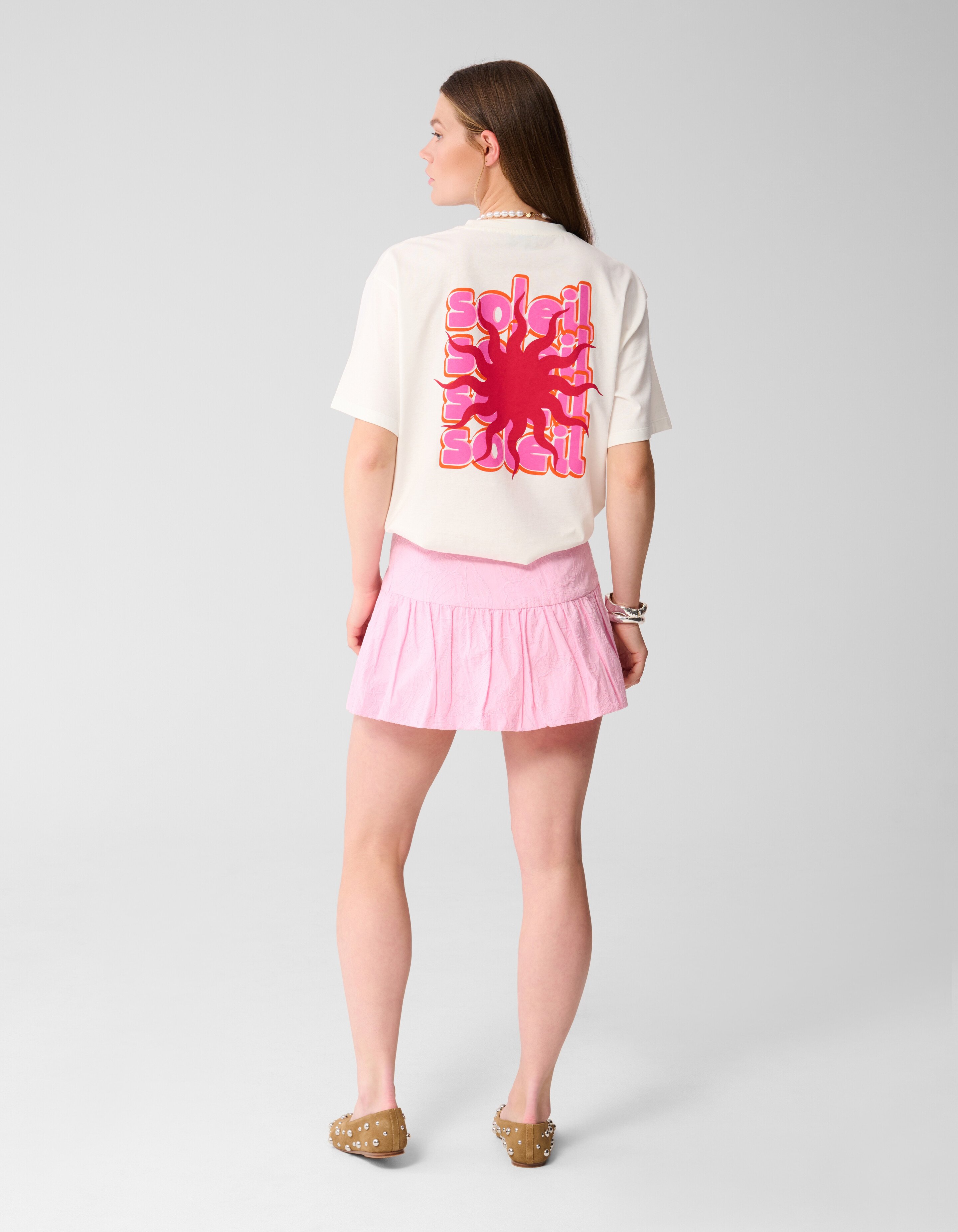 Flower Cord Balloon Mini Rok Roze SHOEBY WOMEN