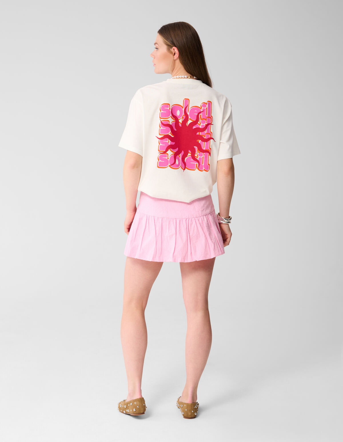 Flower Cord Balloon Mini Rok Roze SHOEBY WOMEN