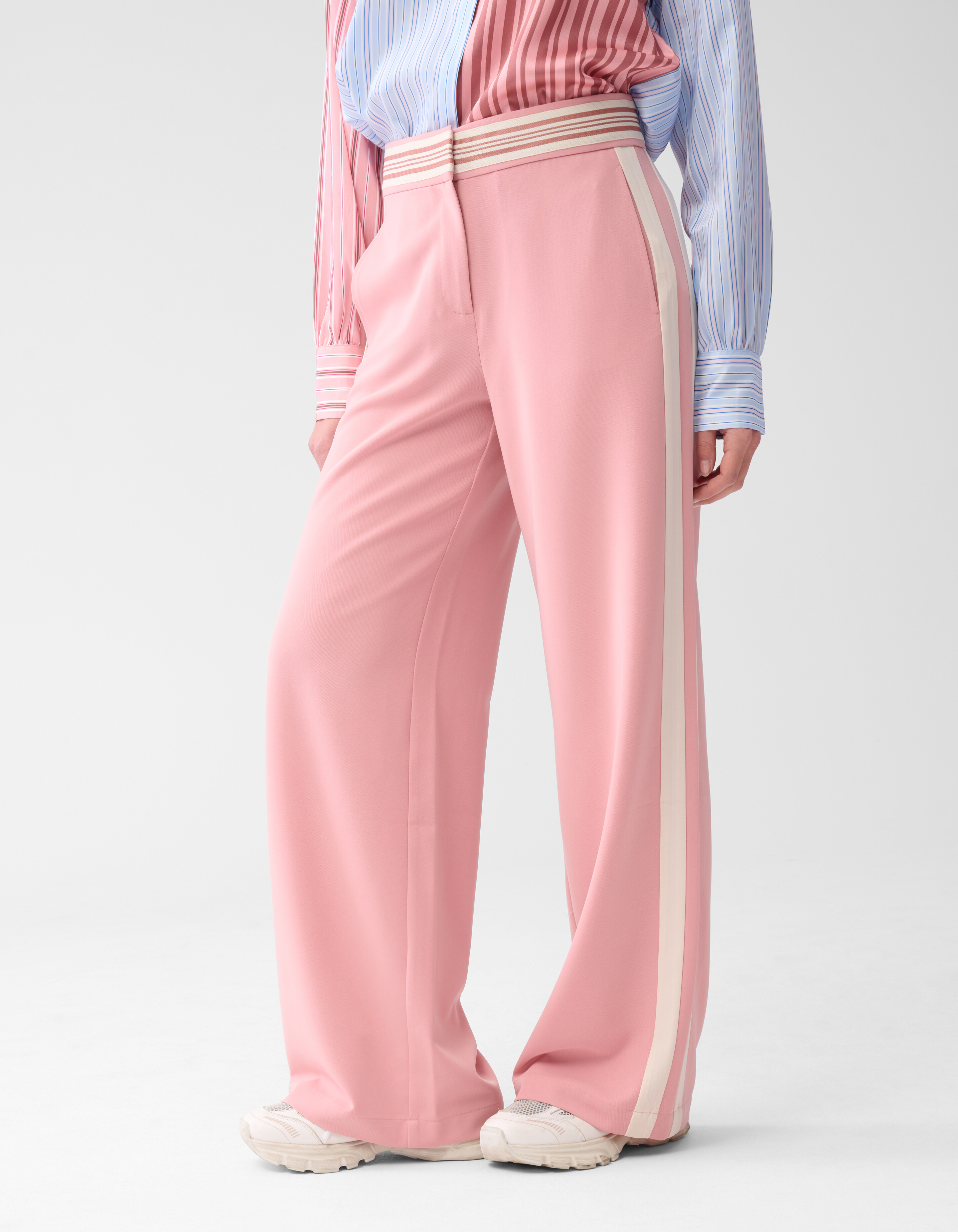 Sporty Wide Leg Broek Lichtroze By Mieke SHOEBY WOMEN