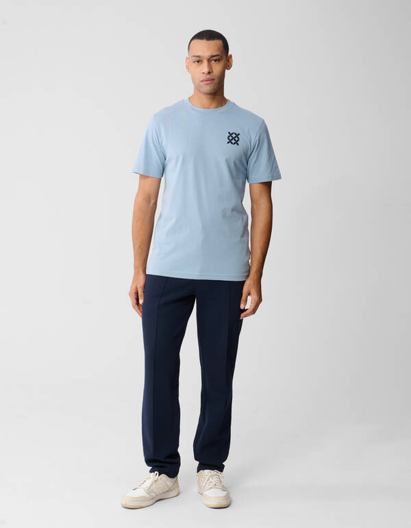 Striped Logo Artwork T-shirt Lichtblauw SHOEBY MEN