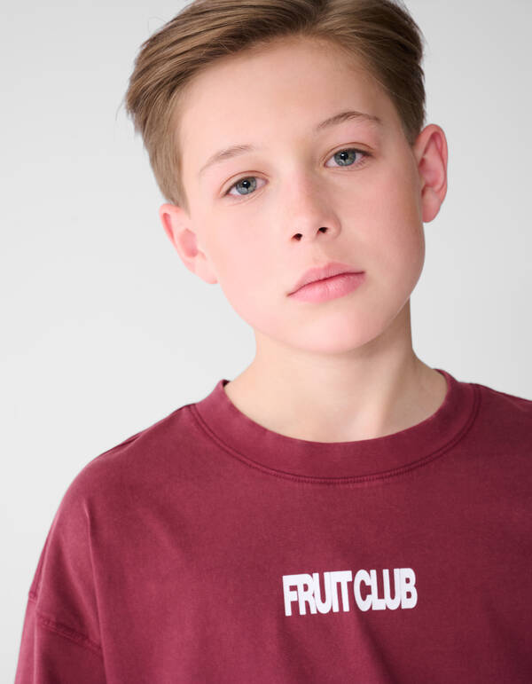 Fruit Club Artwork T-shirt Donkerrood SHOEBY BOYS