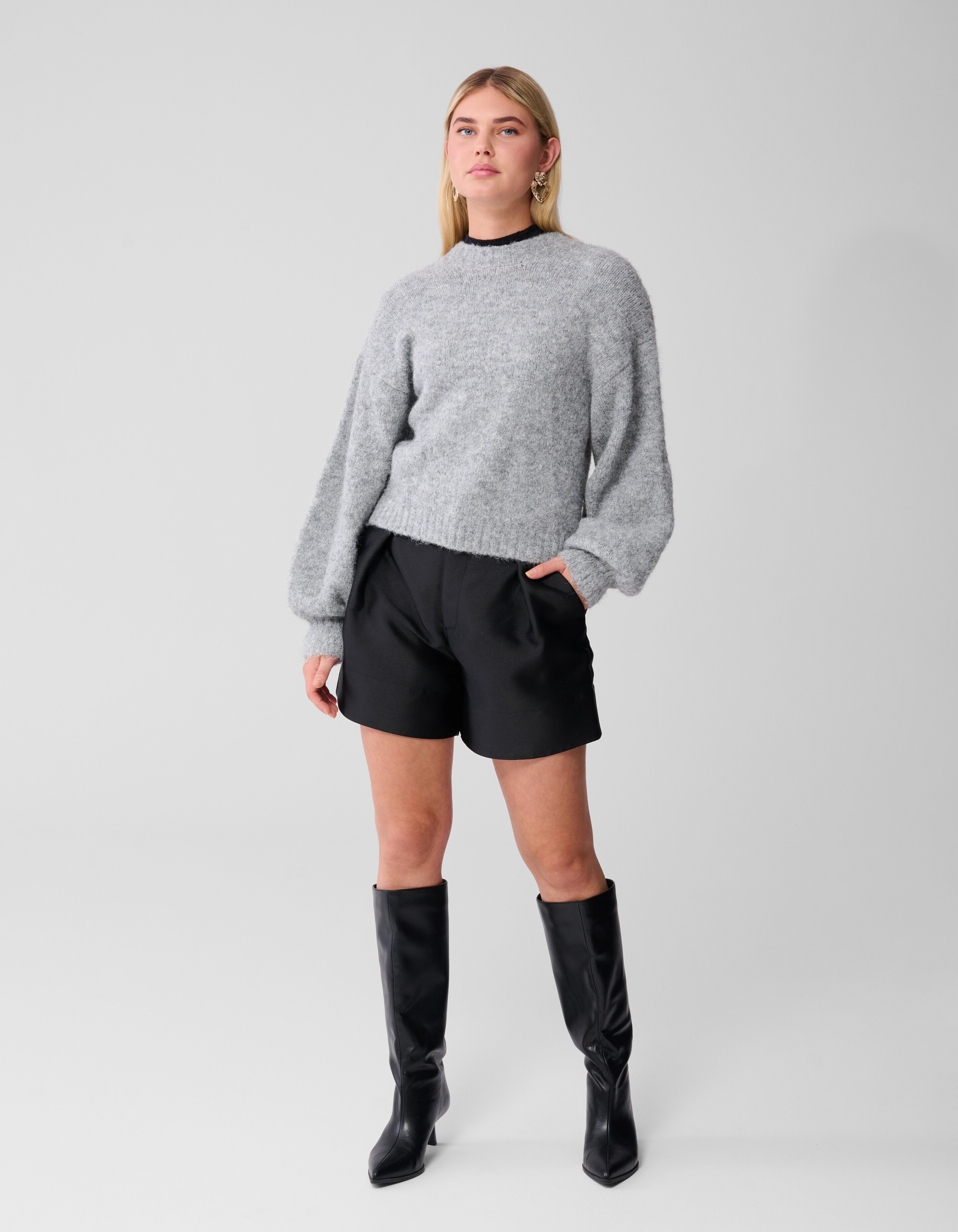 Two Way Strik Vest Lichtgrijs SHOEBY WOMEN