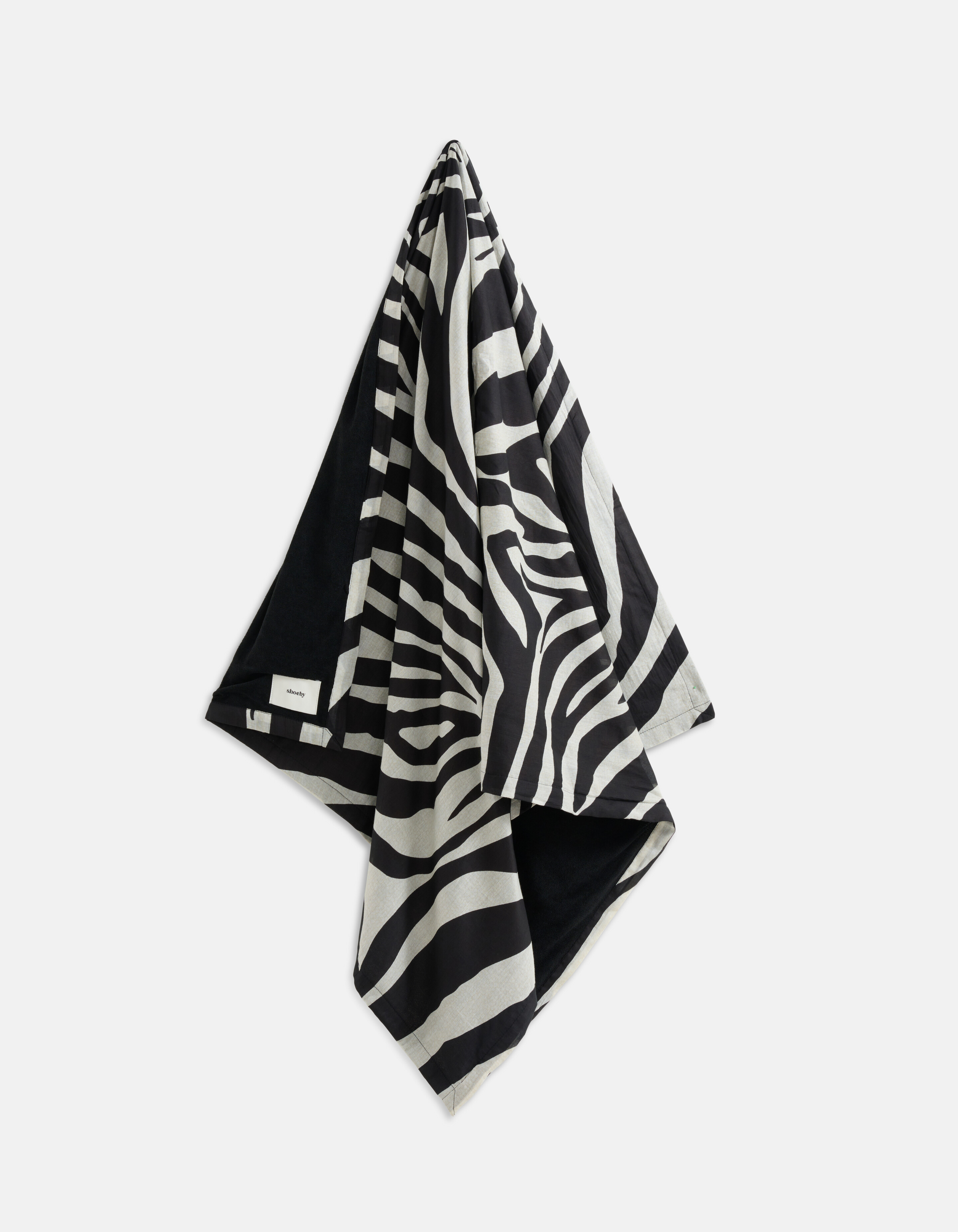 Zebra Print Badhanddoek Zwart/Wit SHOEBY ACCESSOIRES