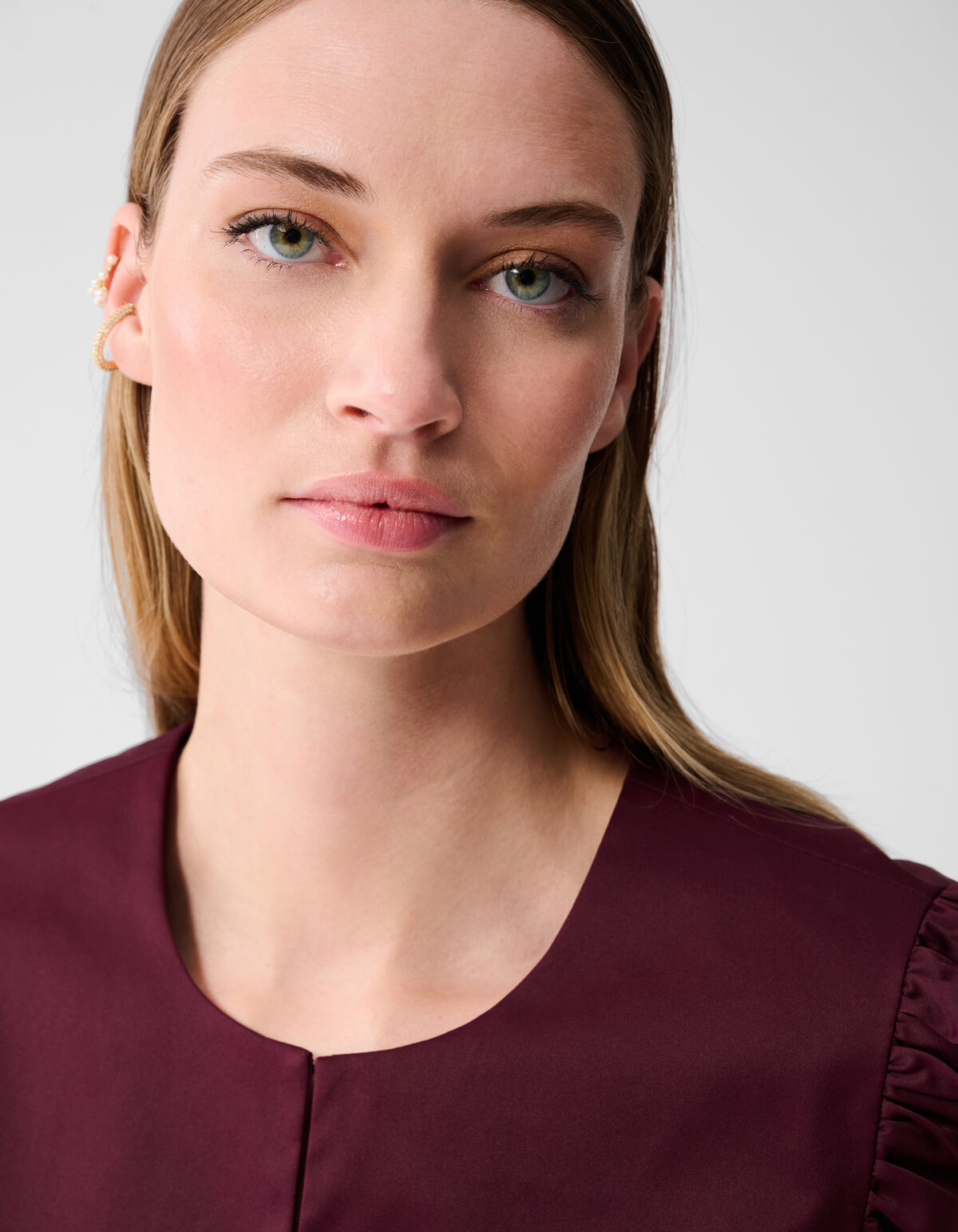 Puff Blouse Donkerrood SHOEBY WOMEN