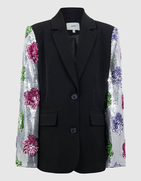 Flower Sequin Blazer Zwart SHOEBY GIRLS