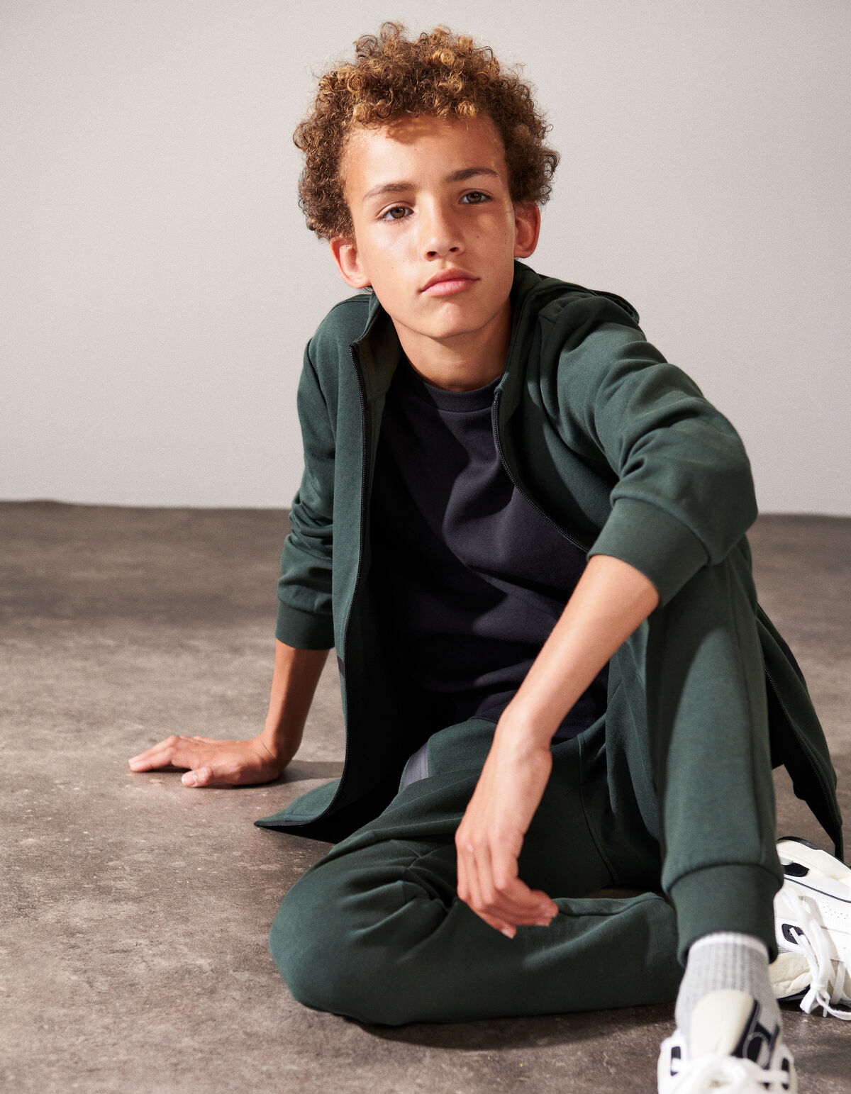 Regular Fit Broek Donkergroen SHOEBY BOYS