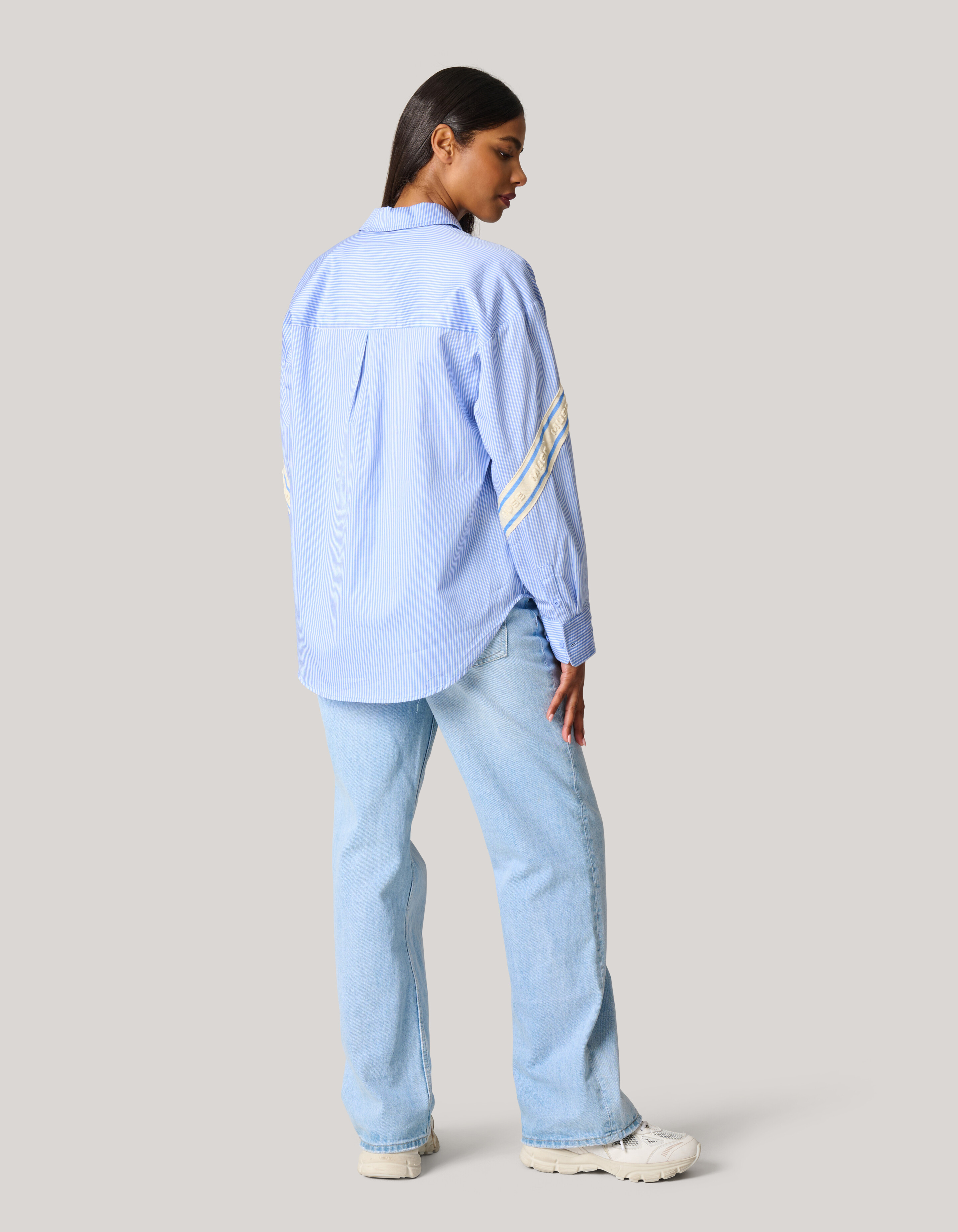 Pinstripe Strass Blouse Lichtblauw SHOEBY WOMEN