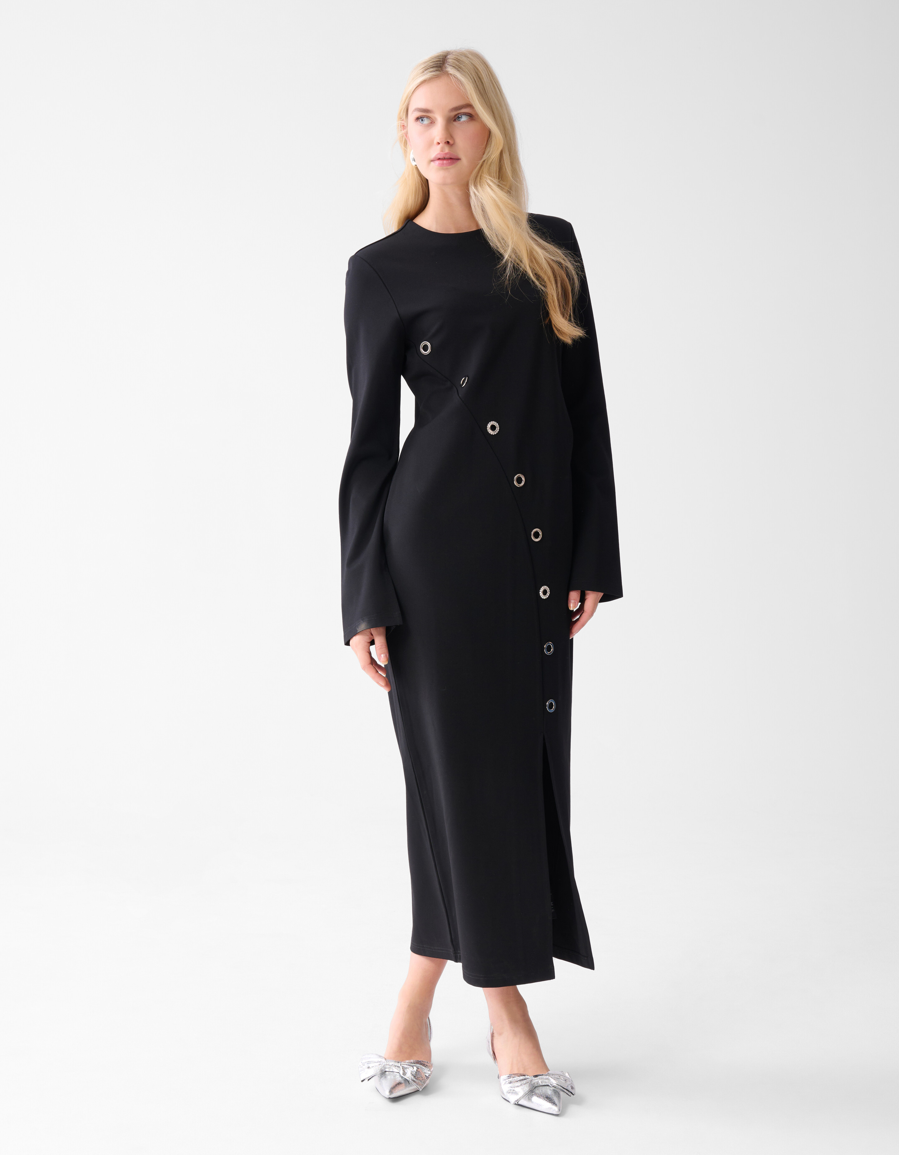 Eyelet Maxi Jurk Zwart SHOEBY WOMEN