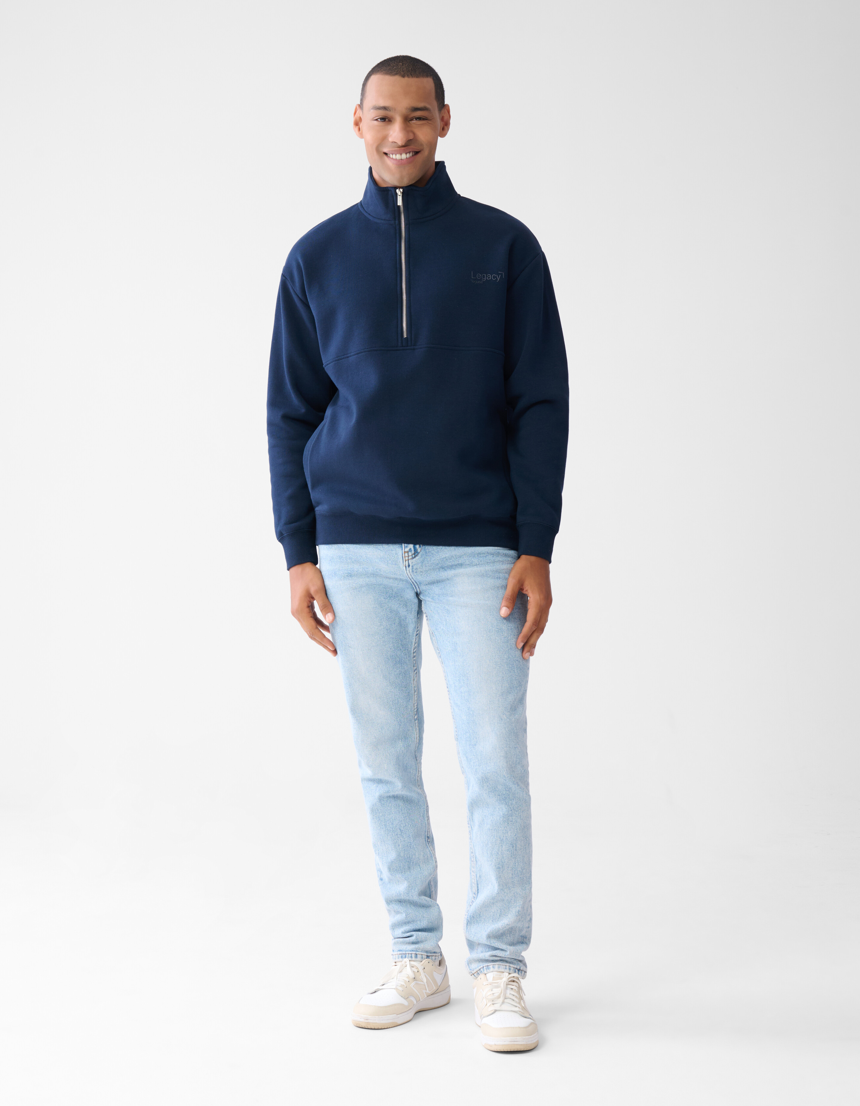Zipper Sweater Donkerblauw SHOEBY MEN