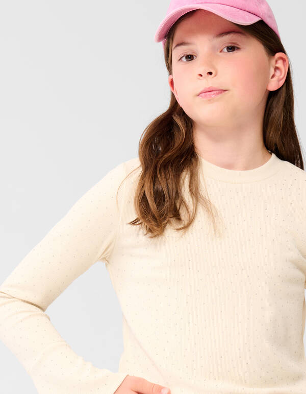 Strass Top Gebroken Wit SHOEBY GIRLS