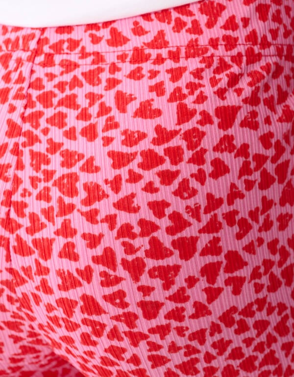 Rib Heart Flaired Legging Roze SHOEBY GIRLS