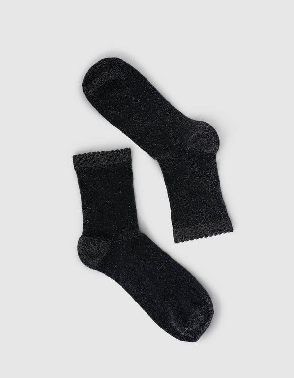 Glitter Sokken Zwart/Zilver SHOEBY ACCESSOIRES