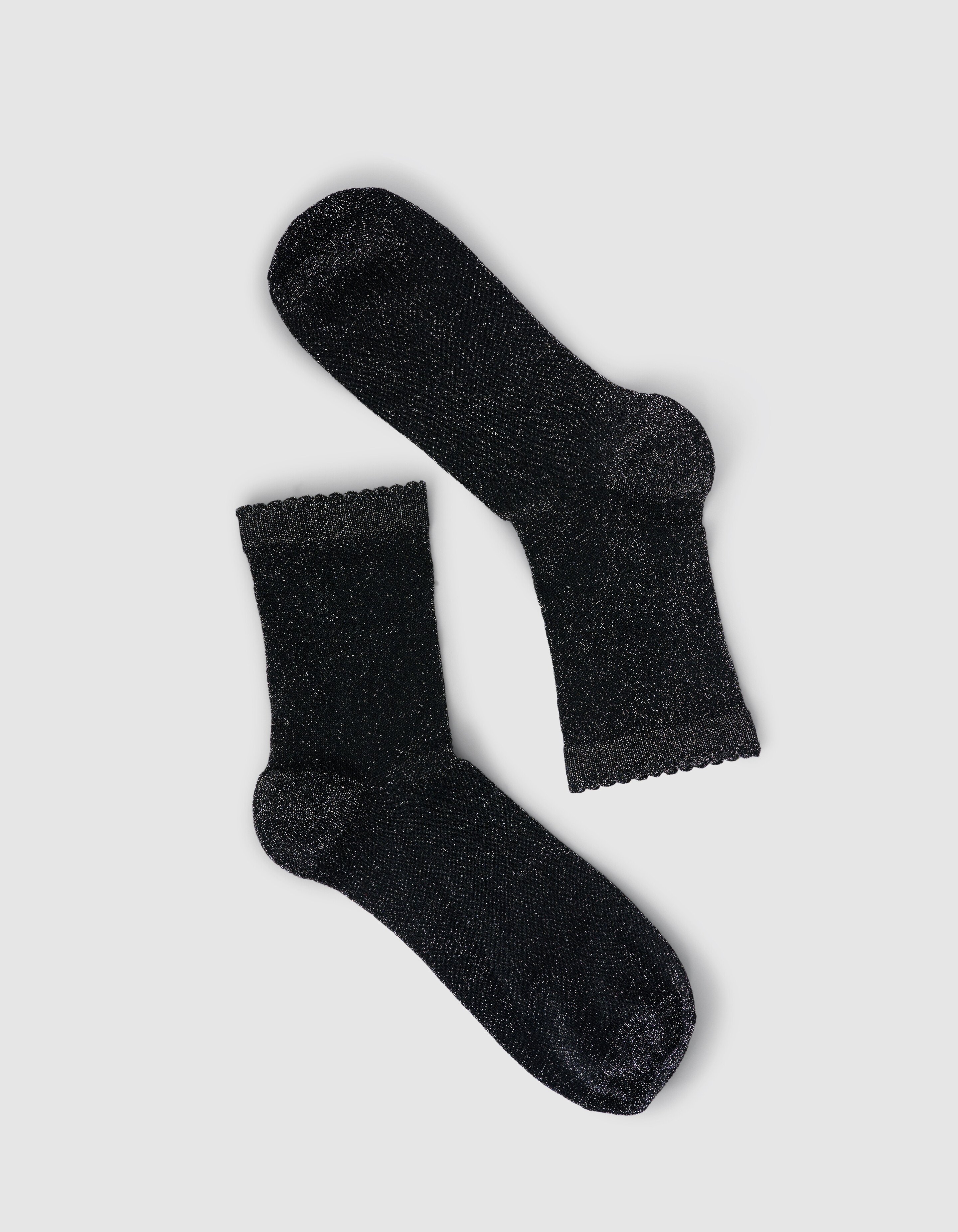 Glitter Sokken Zwart/Zilver SHOEBY ACCESSOIRES