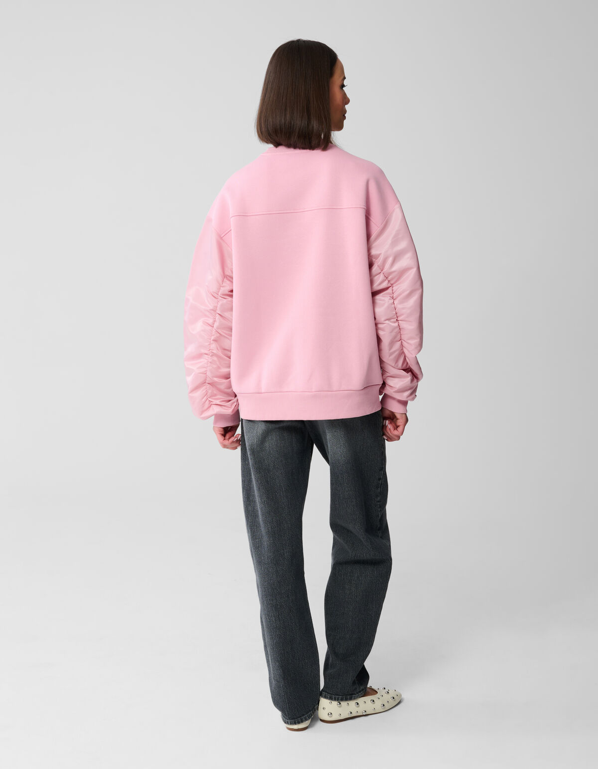 Satijnen Mix Sweater Lichtroze SHOEBY WOMEN