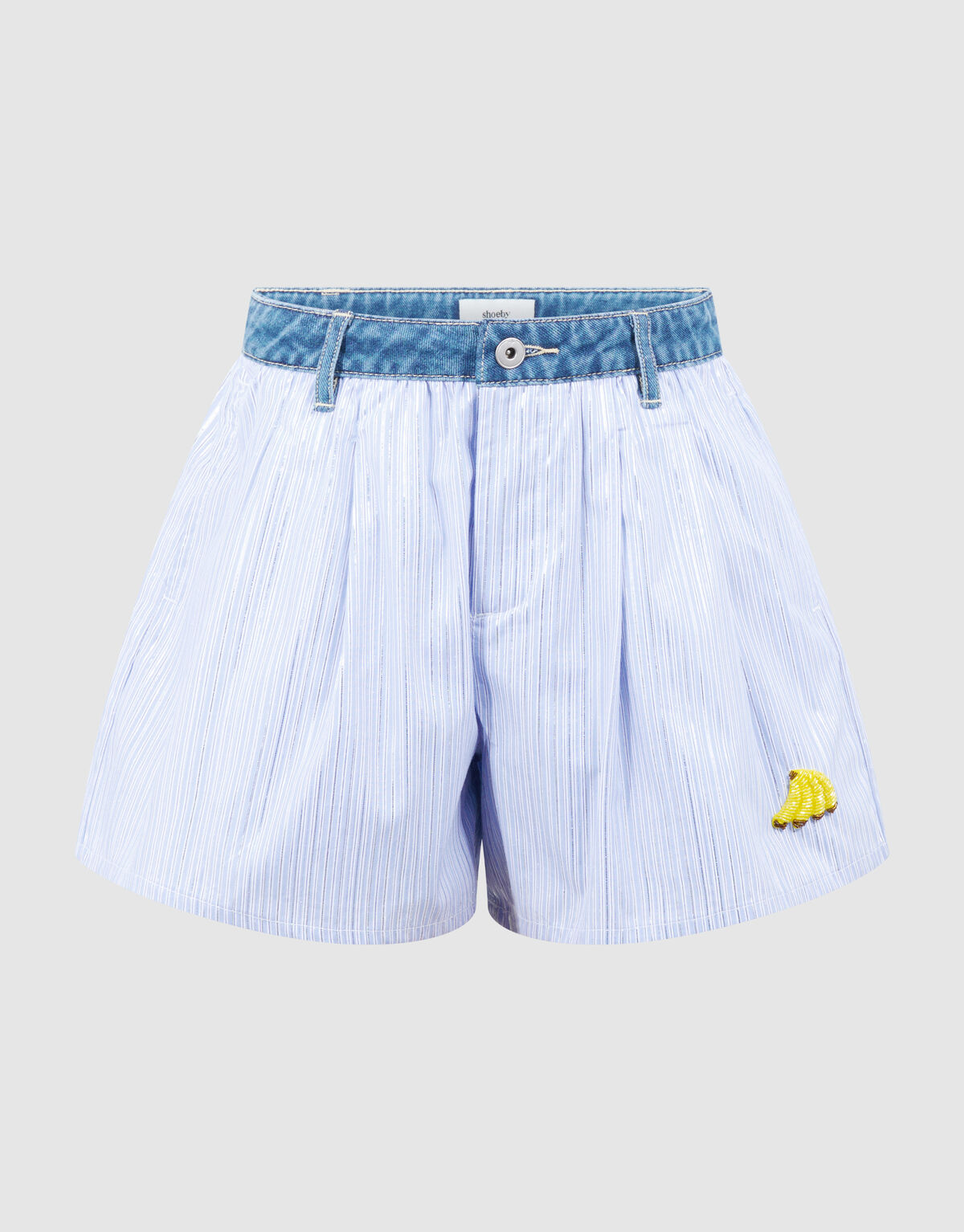 Pinstripe Banana Artwork Short Blauw SHOEBY GIRLS