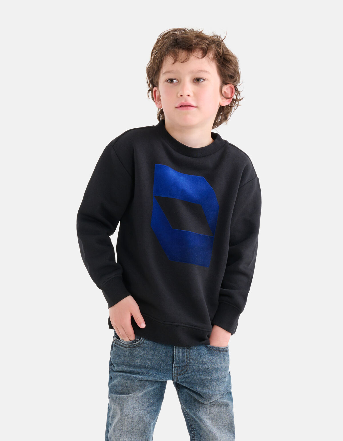 Flock Detail Sweater Zwart SHOEBY BOYS