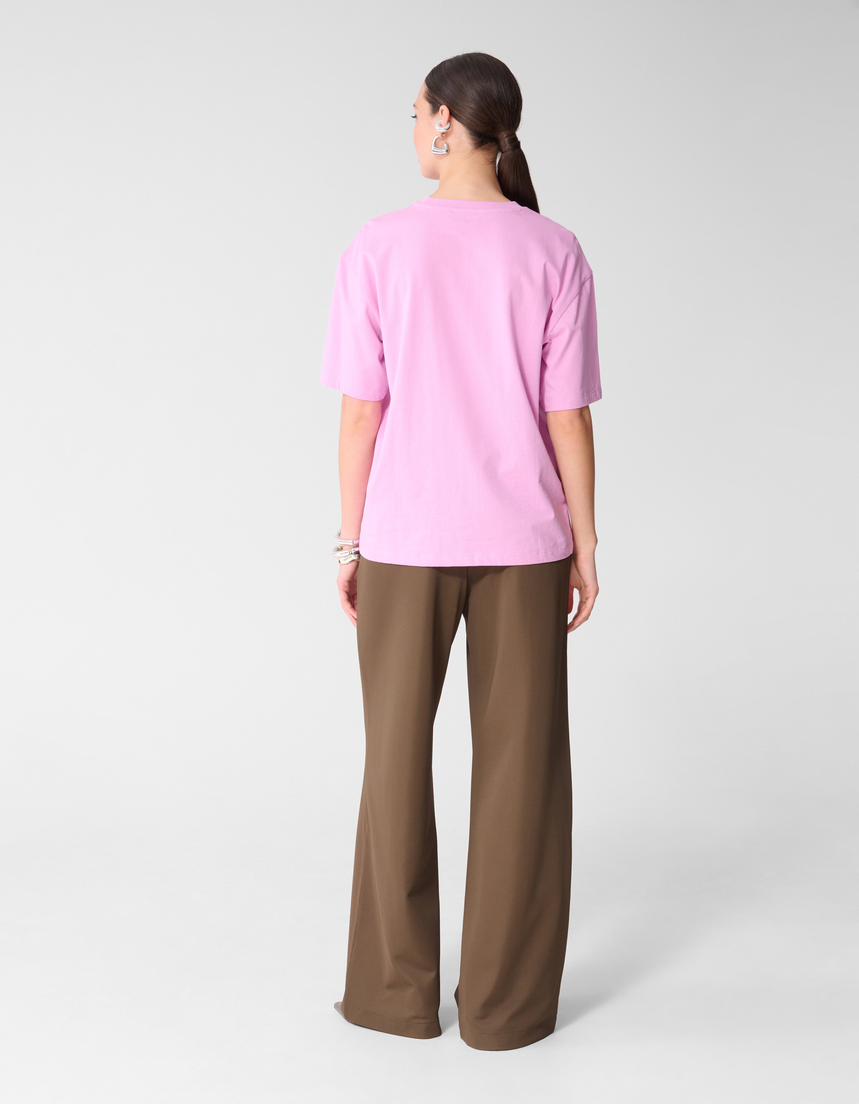 Basic Wide Leg Fit Broek Bruin SHOEBY WOMEN