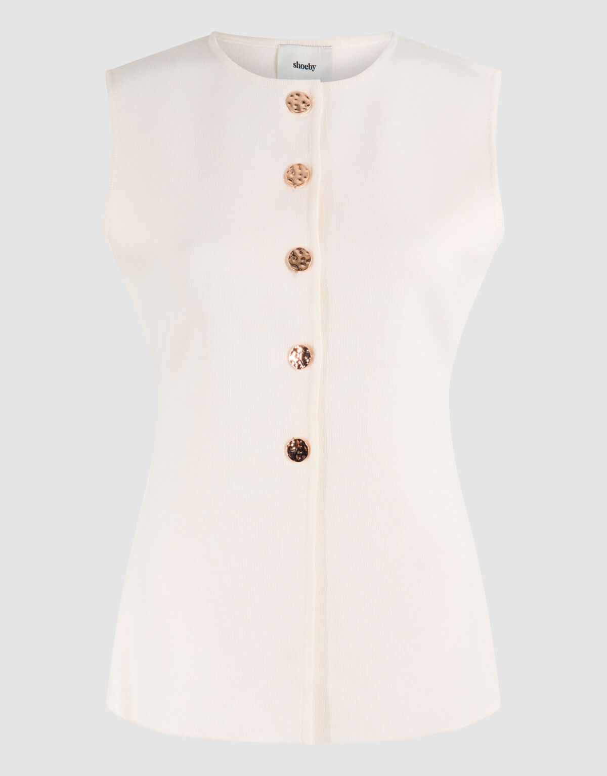 Knit Zandloper Gilet Gebroken Wit SHOEBY WOMEN