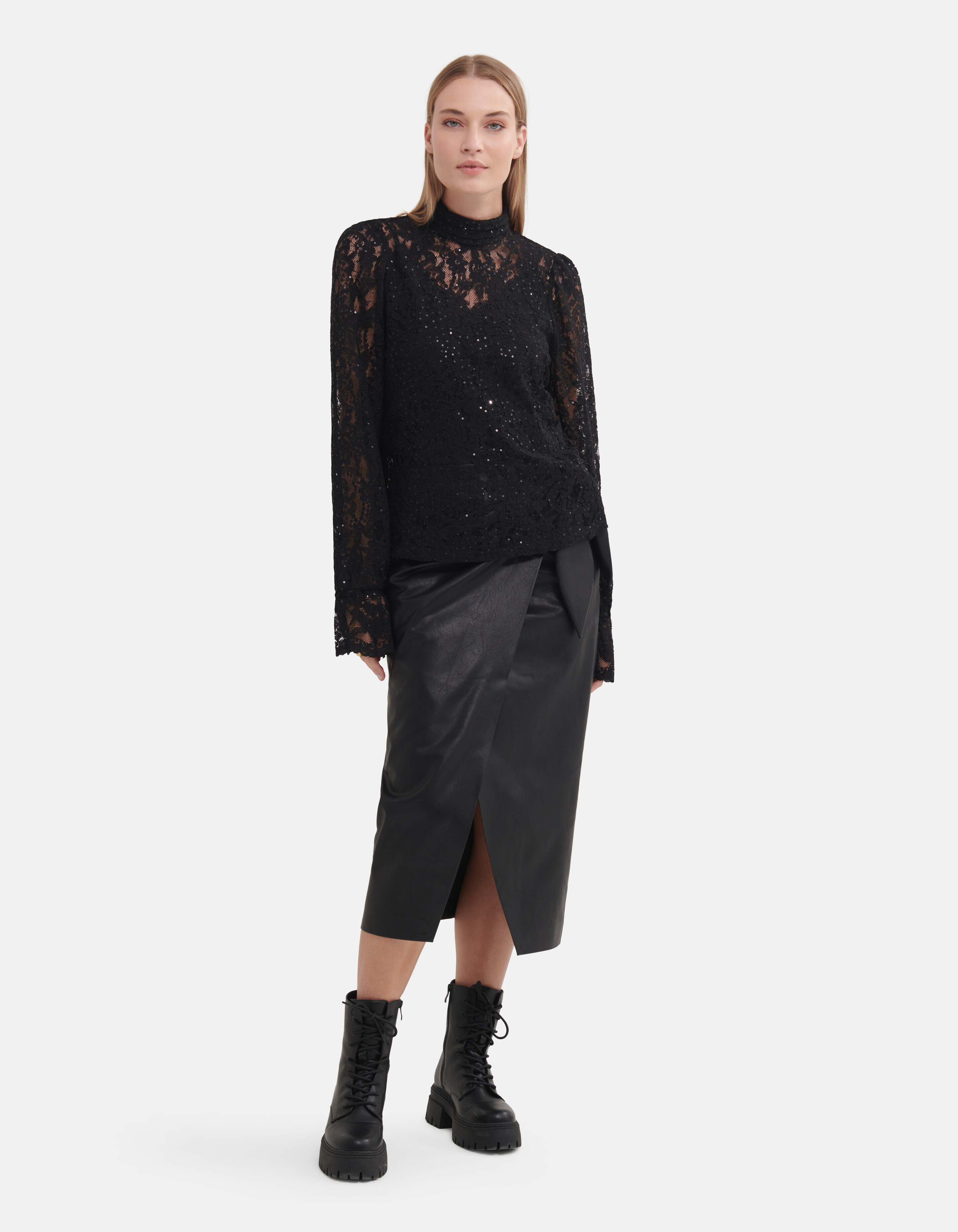 Kanten Pailletten Top Zwart By Fred SHOEBY WOMEN