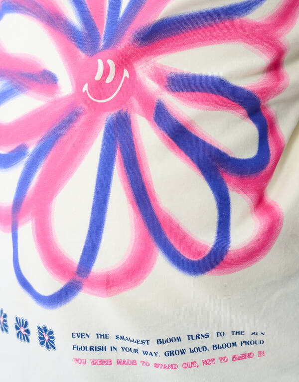 Flower Artwork T-shirt Lichtgeel SHOEBY GIRLS