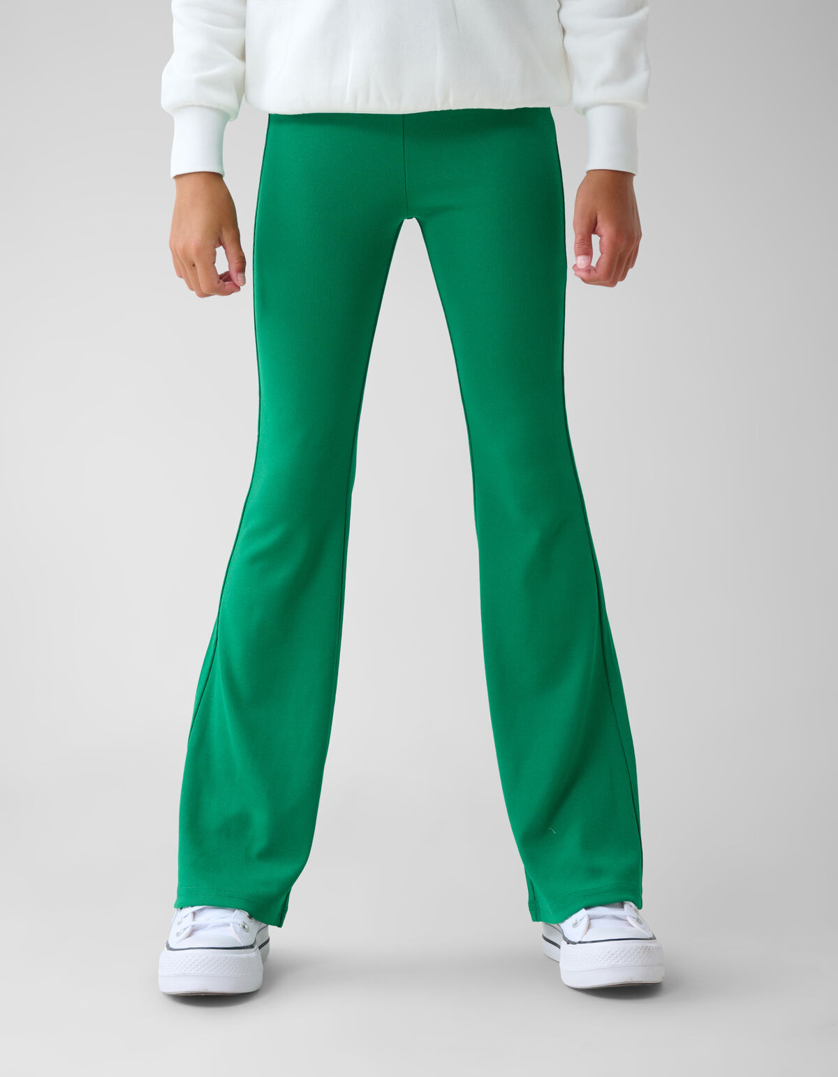 Rib Flared Legging Groen SHOEBY GIRLS