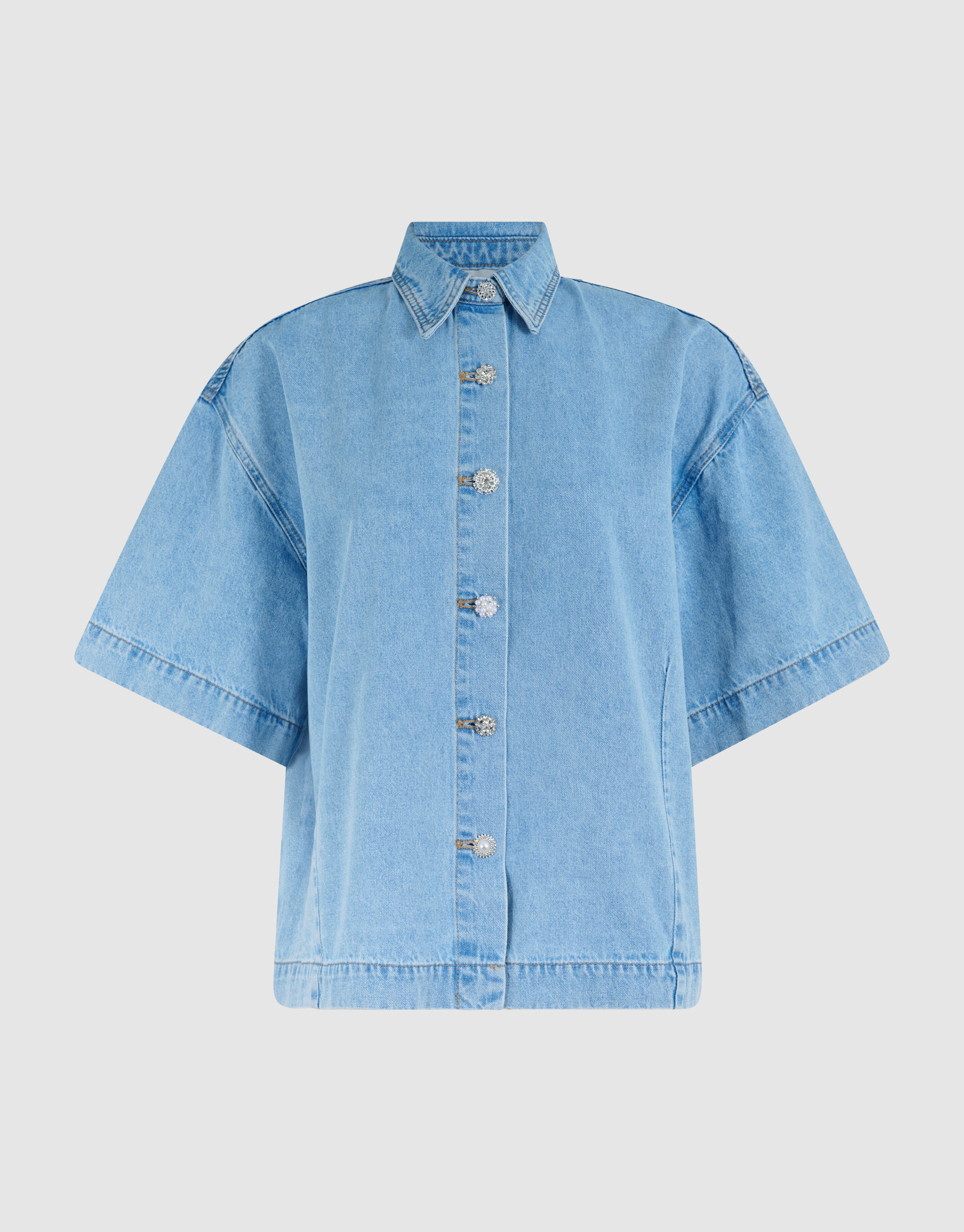 Oversized Denim Blouse Bleached By Monica SHOEBY WOMEN